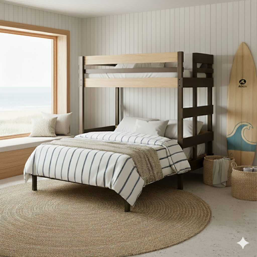 space saving single loft over double bed in Sydney bedroom