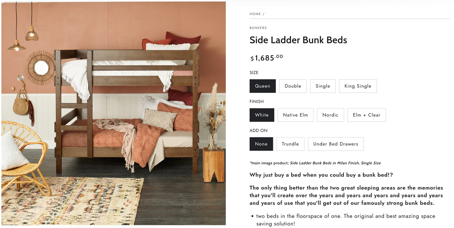 Bunk bed variant options image