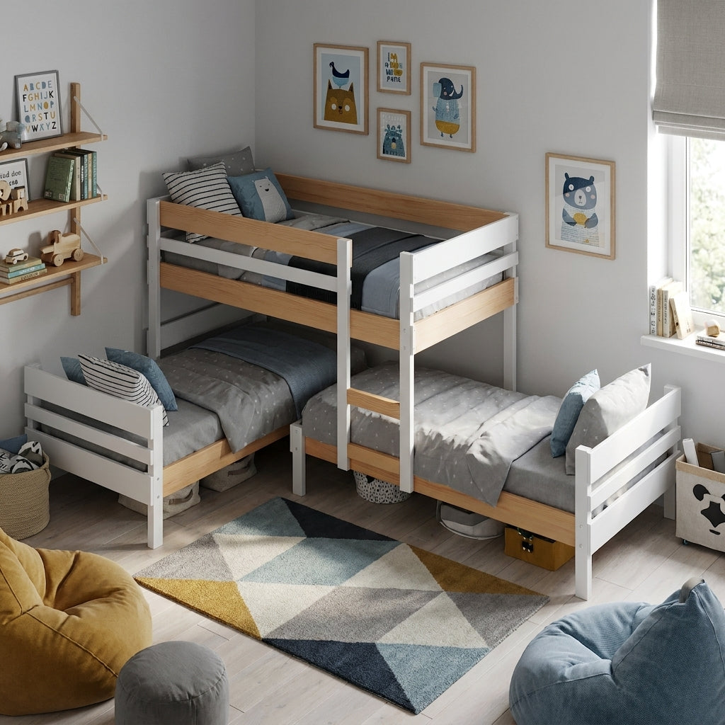 Lo-Line Long-Wall Bunk Bed with Standard Bed
