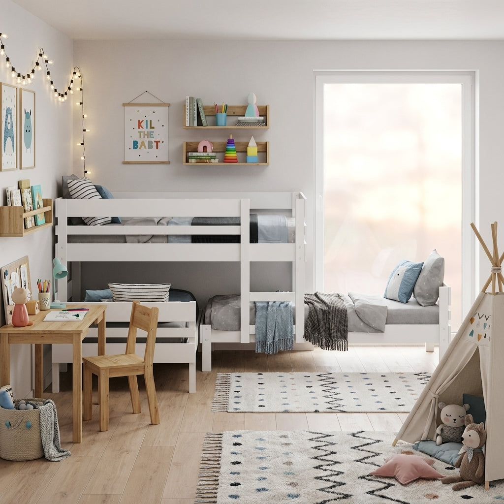 Lo-Line Long-Wall Bunk Bed with Standard Bed