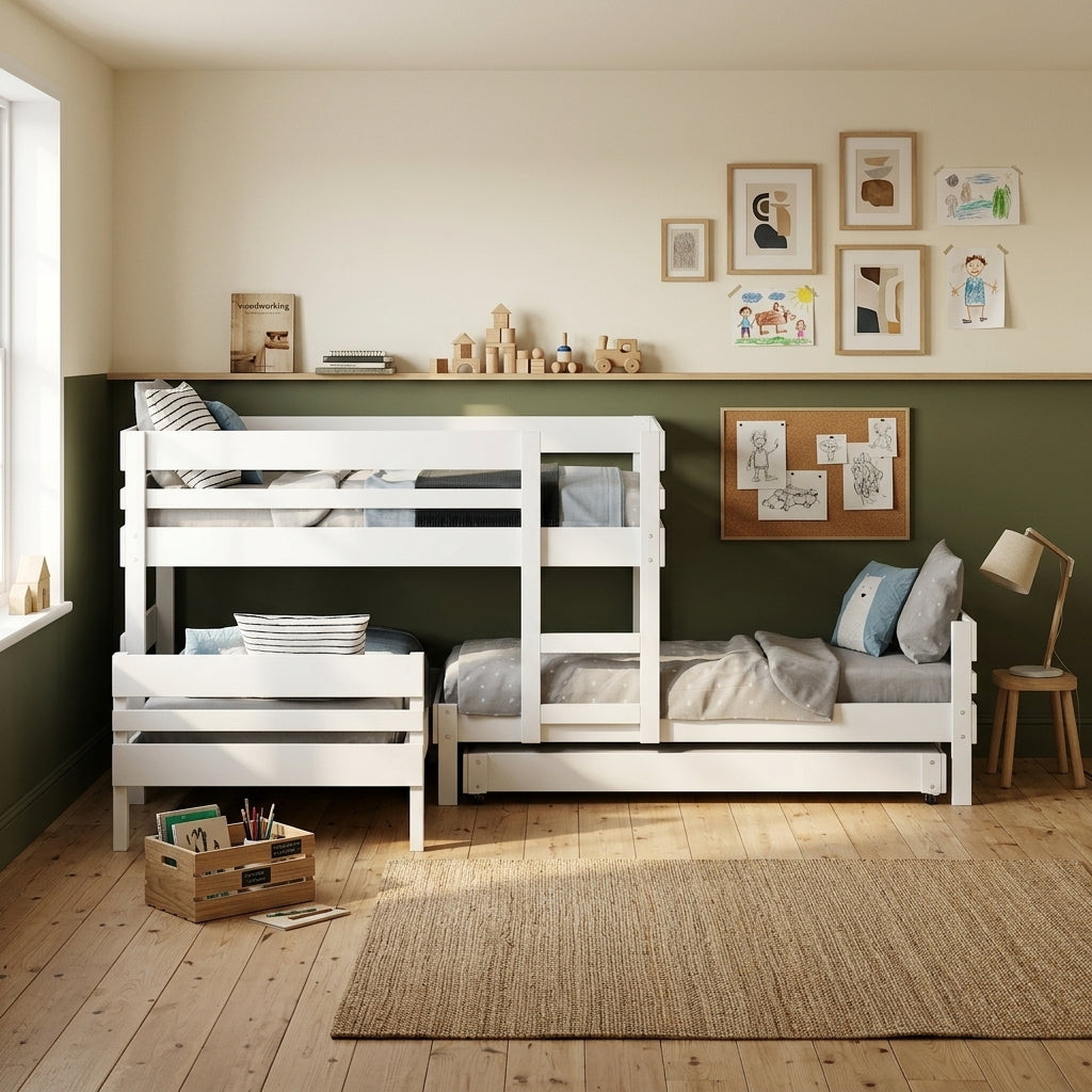 Lo-Line Long-Wall Bunk Bed with Standard Bed