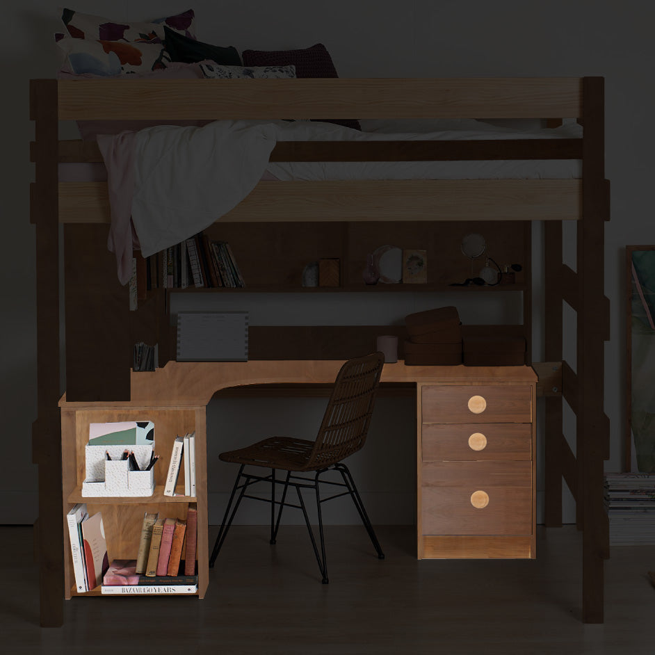 Large Corner Desk with 45cm Chest & Pedestal Shelf Unit