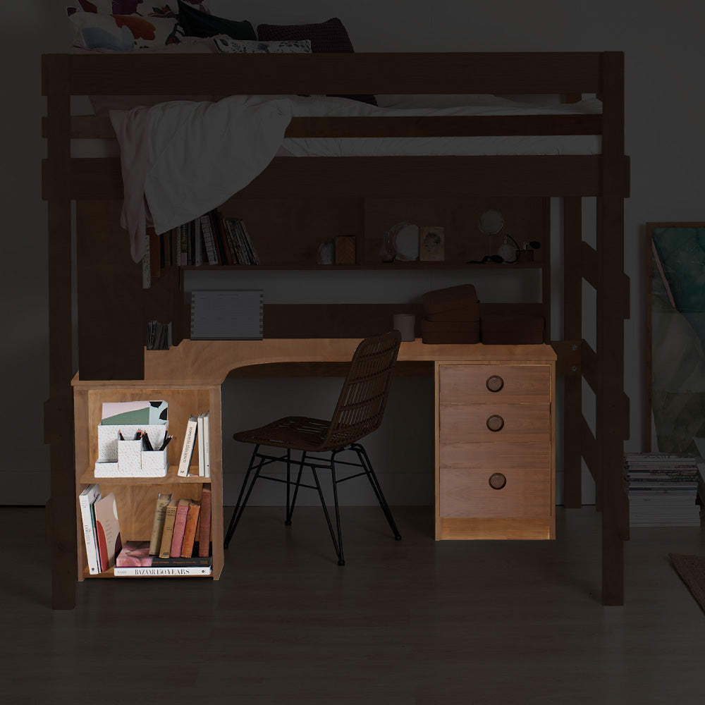 Large Corner Desk with 45cm Chest & Pedestal Shelf Unit