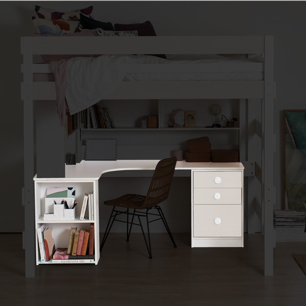 Large Corner Desk with 45cm Chest & Pedestal Shelf Unit