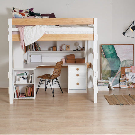 Perth bedroom loft bed with large study desk area