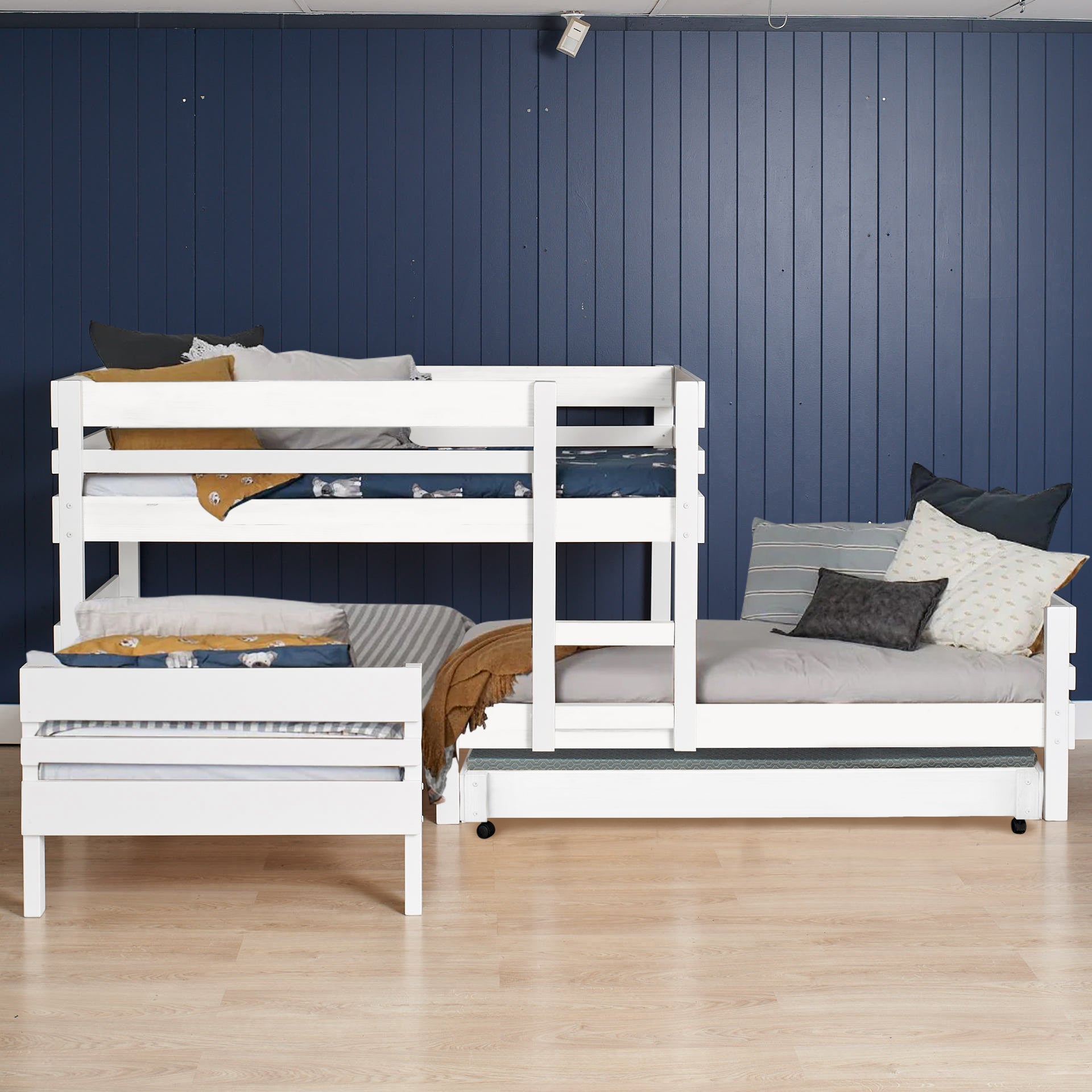Lo-Line Long-Wall Bunk Bed with Standard Bed