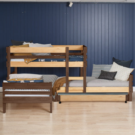 Lo-Line Long-Wall Bunk Bed with Standard Bed