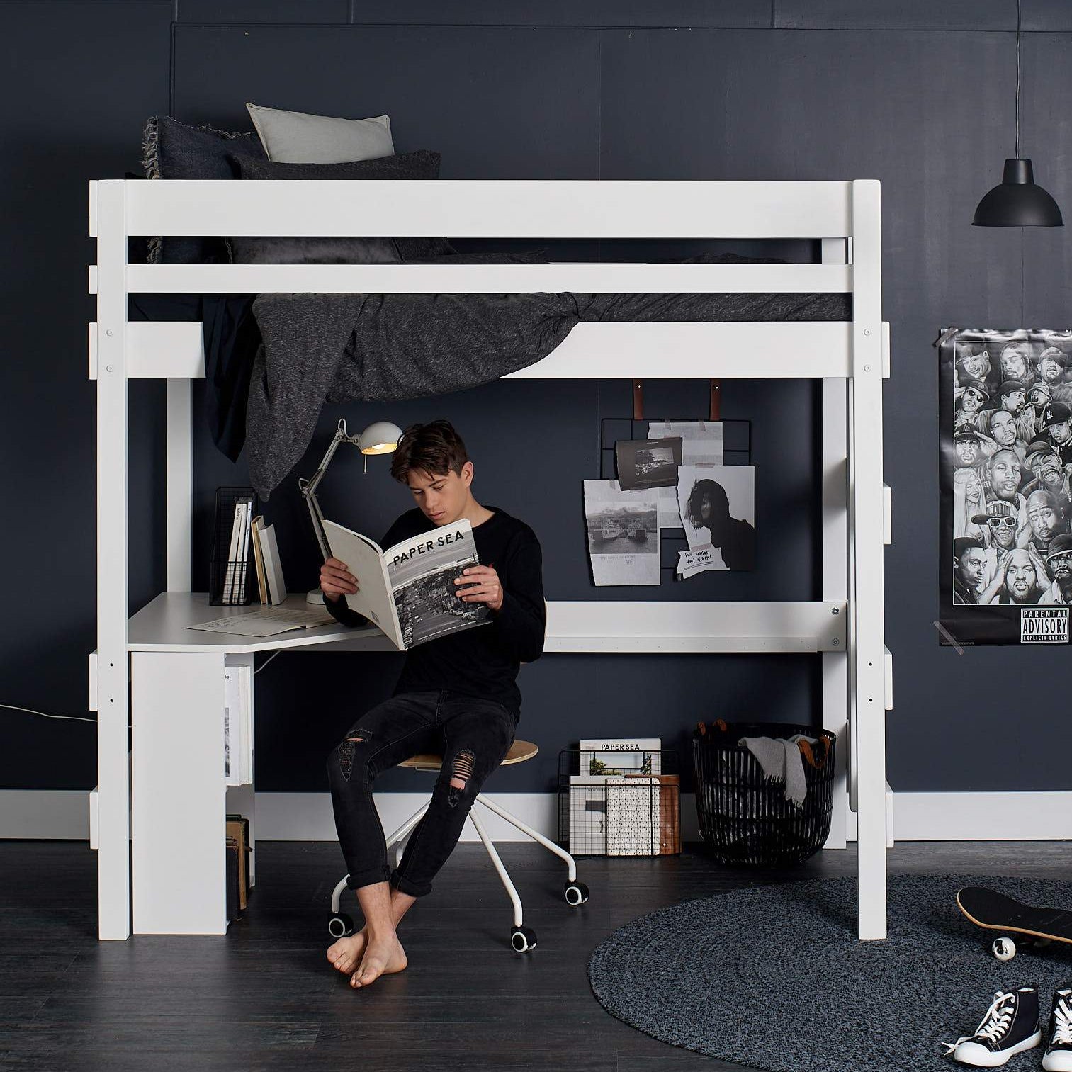 Loft Bed Quad Desk Space Saver