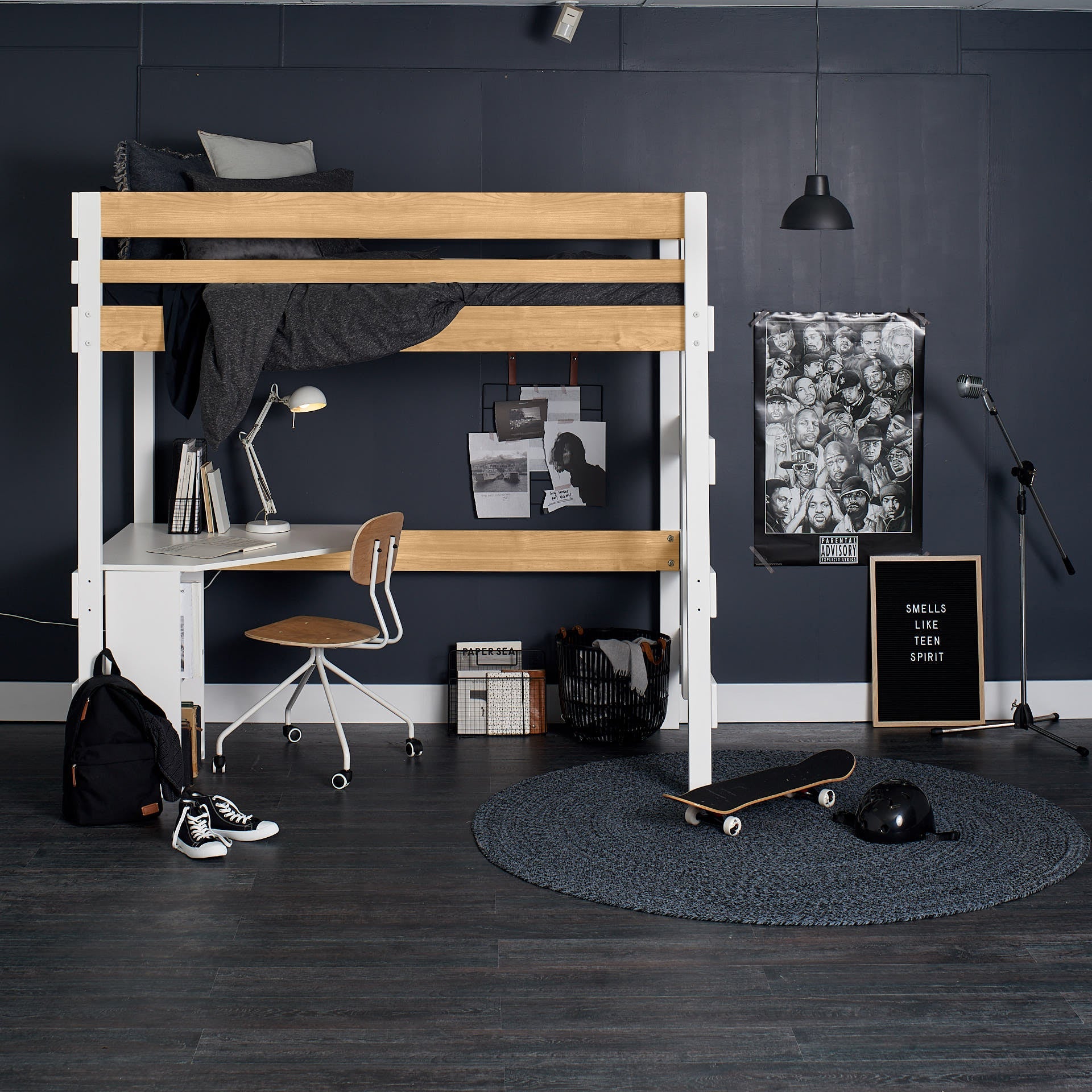 Loft Bed Quad Desk Space Saver