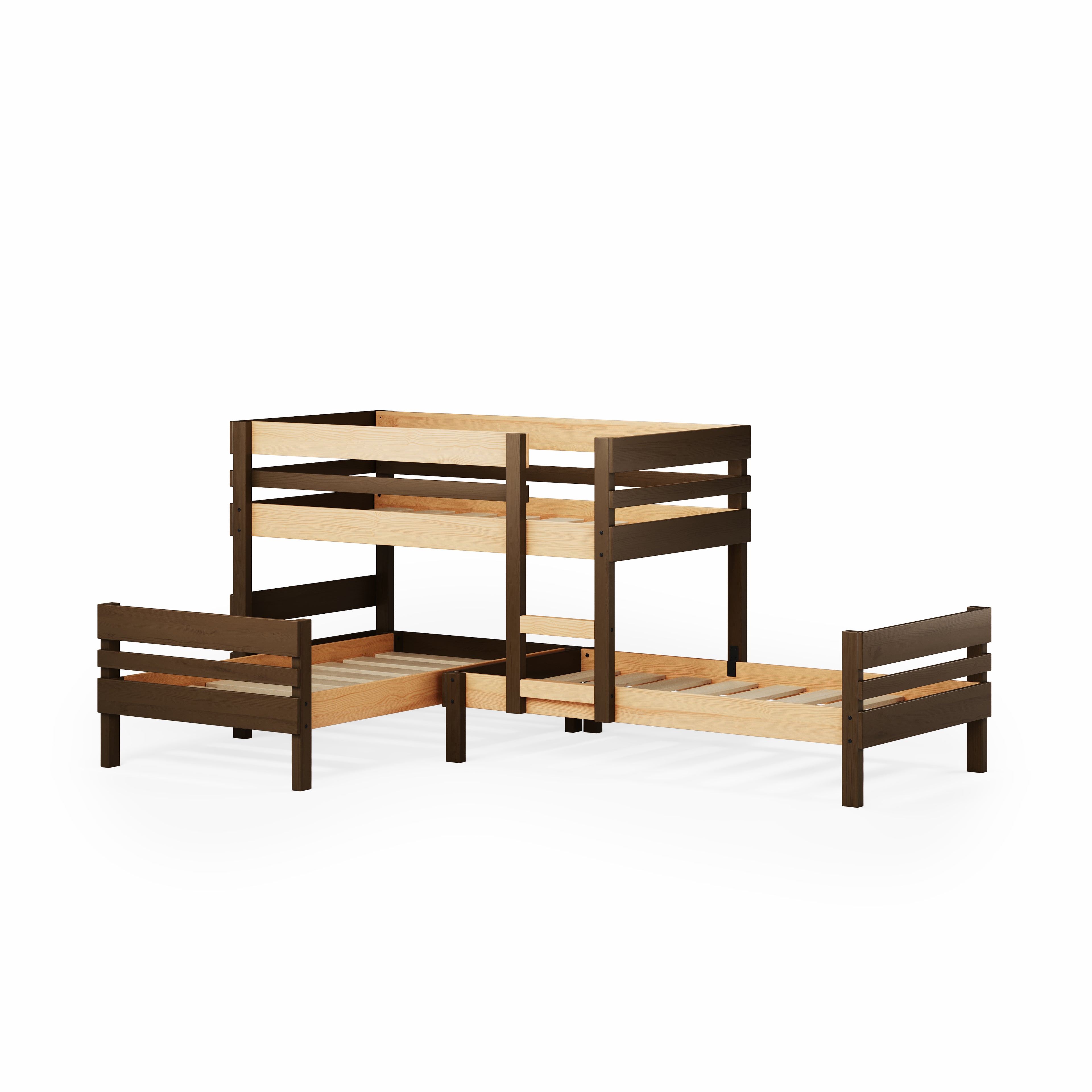 Lo-Line Long-Wall Bunk Bed with Standard Bed