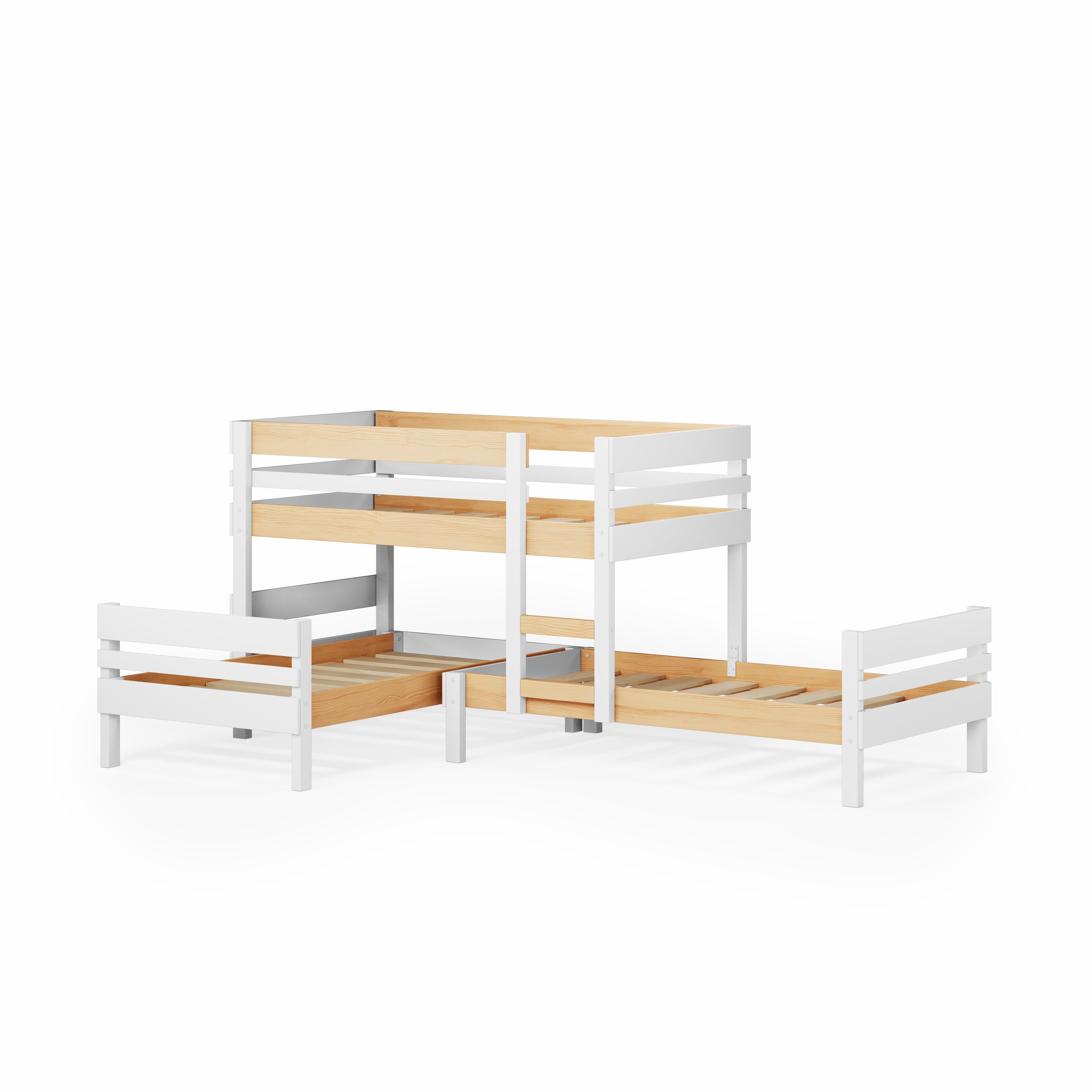 Lo-Line Long-Wall Bunk Bed with Standard Bed