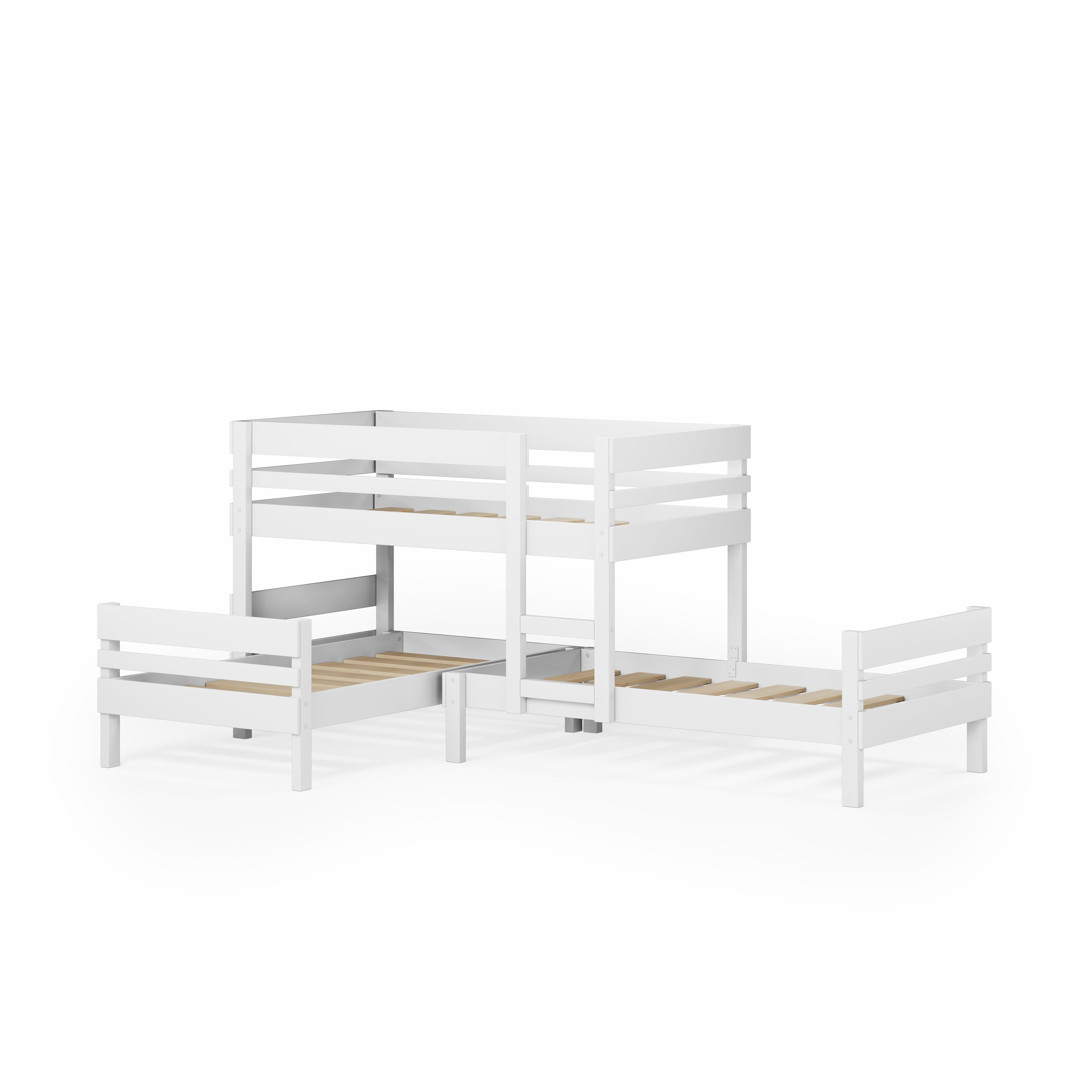 Lo-Line Long-Wall Bunk Bed with Standard Bed