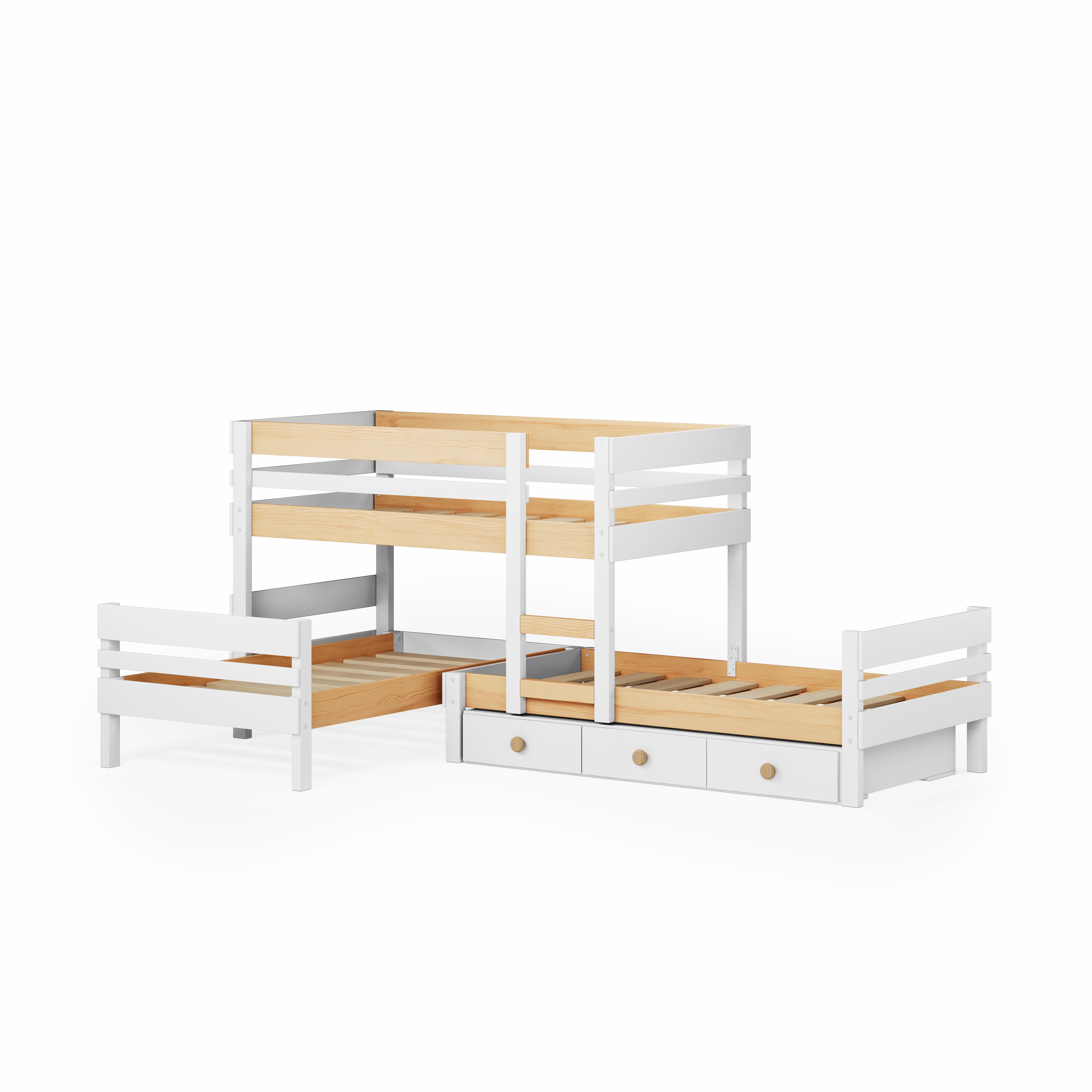 Lo-Line Long-Wall Bunk Bed with Standard Bed
