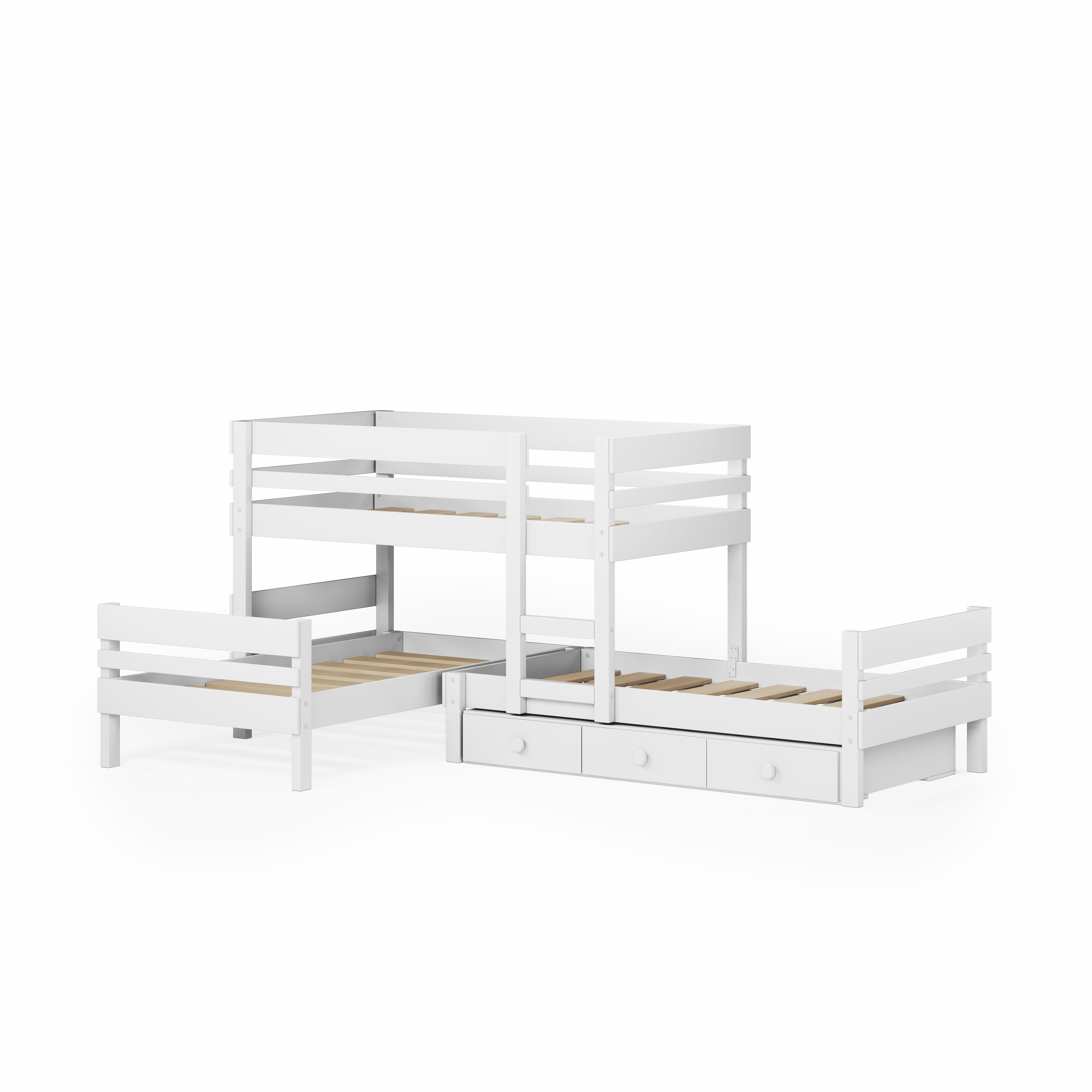 Lo-Line Long-Wall Bunk Bed with Standard Bed