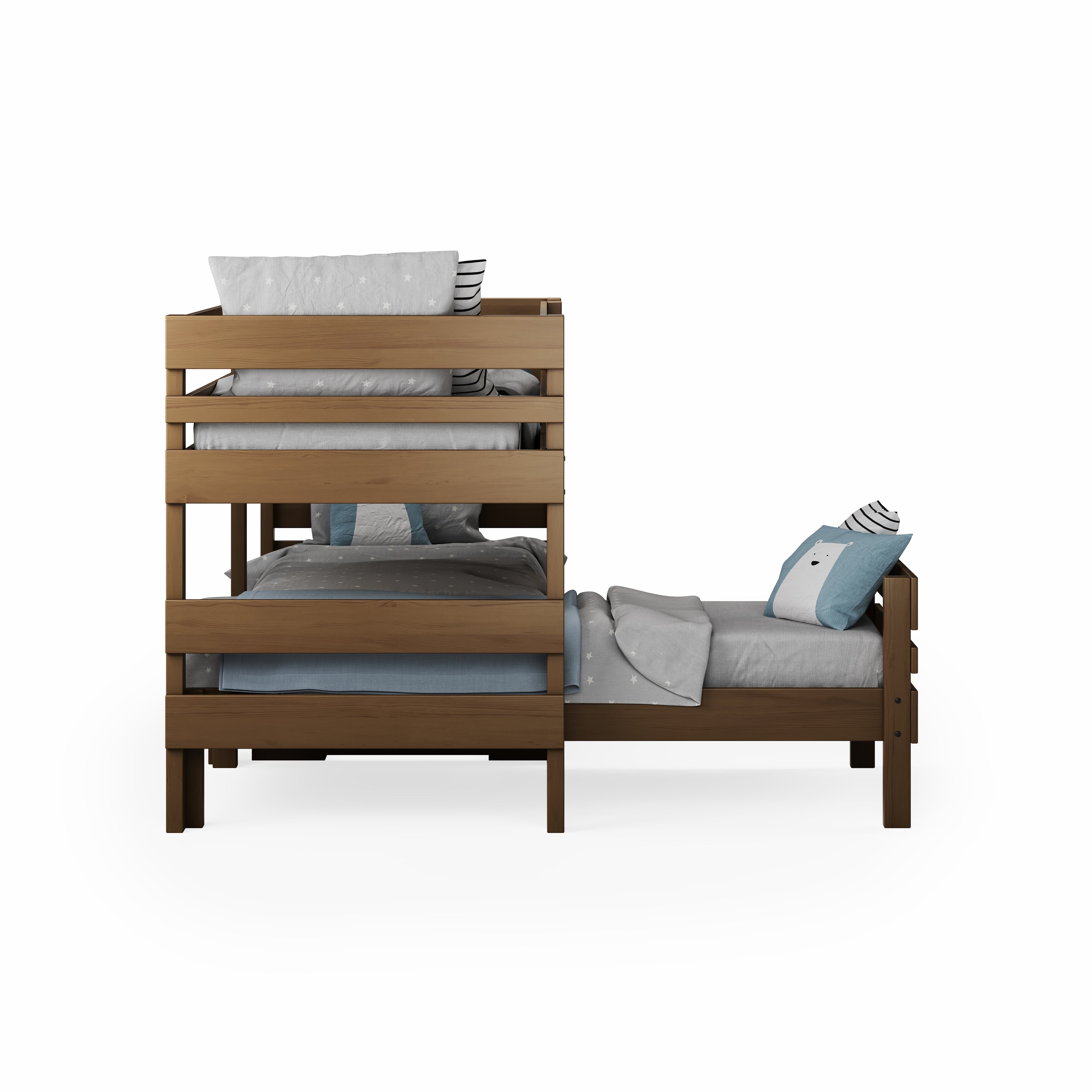 Lo-Line Long-Wall Bunk Bed with Standard Bed