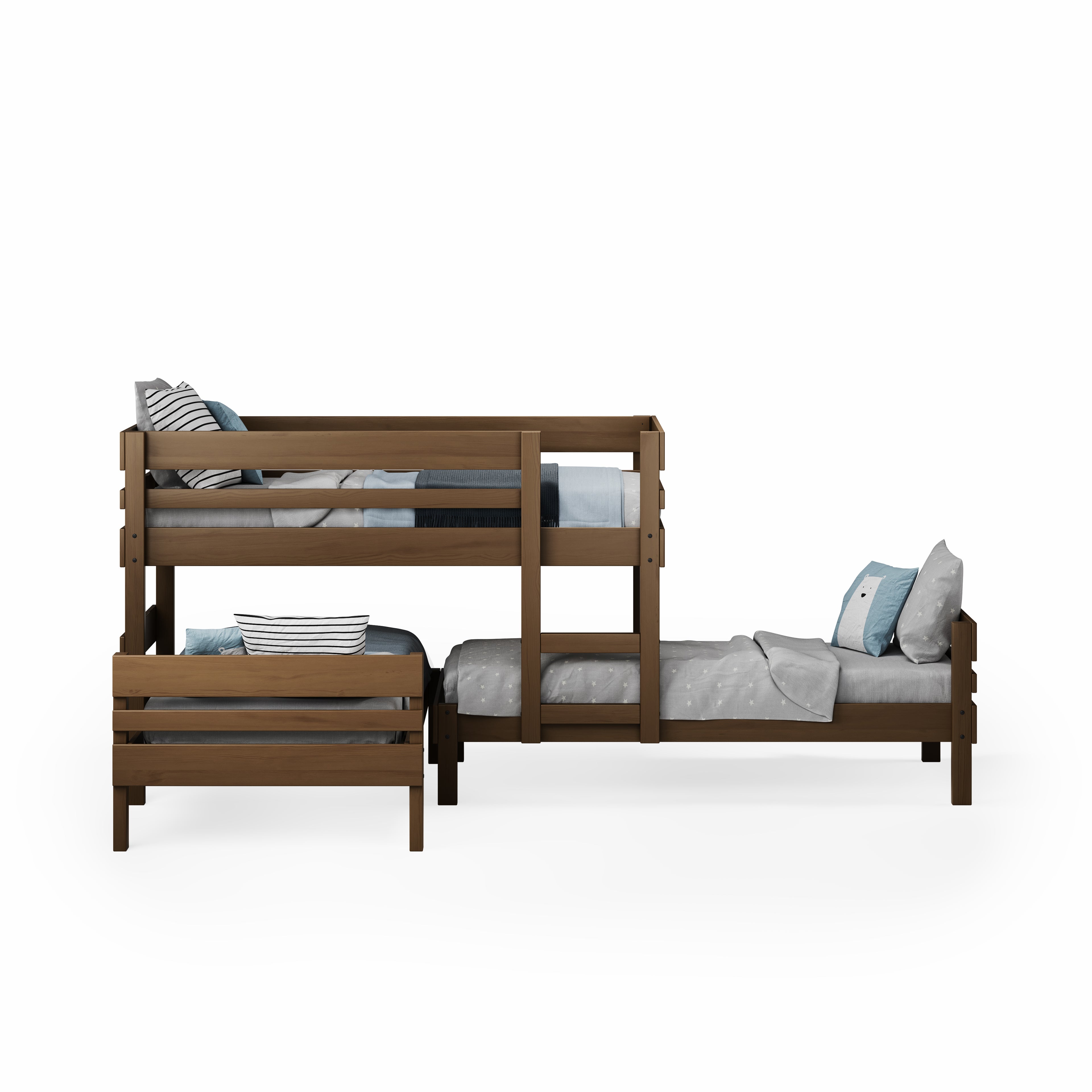 Lo-Line Long-Wall Bunk Bed with Standard Bed