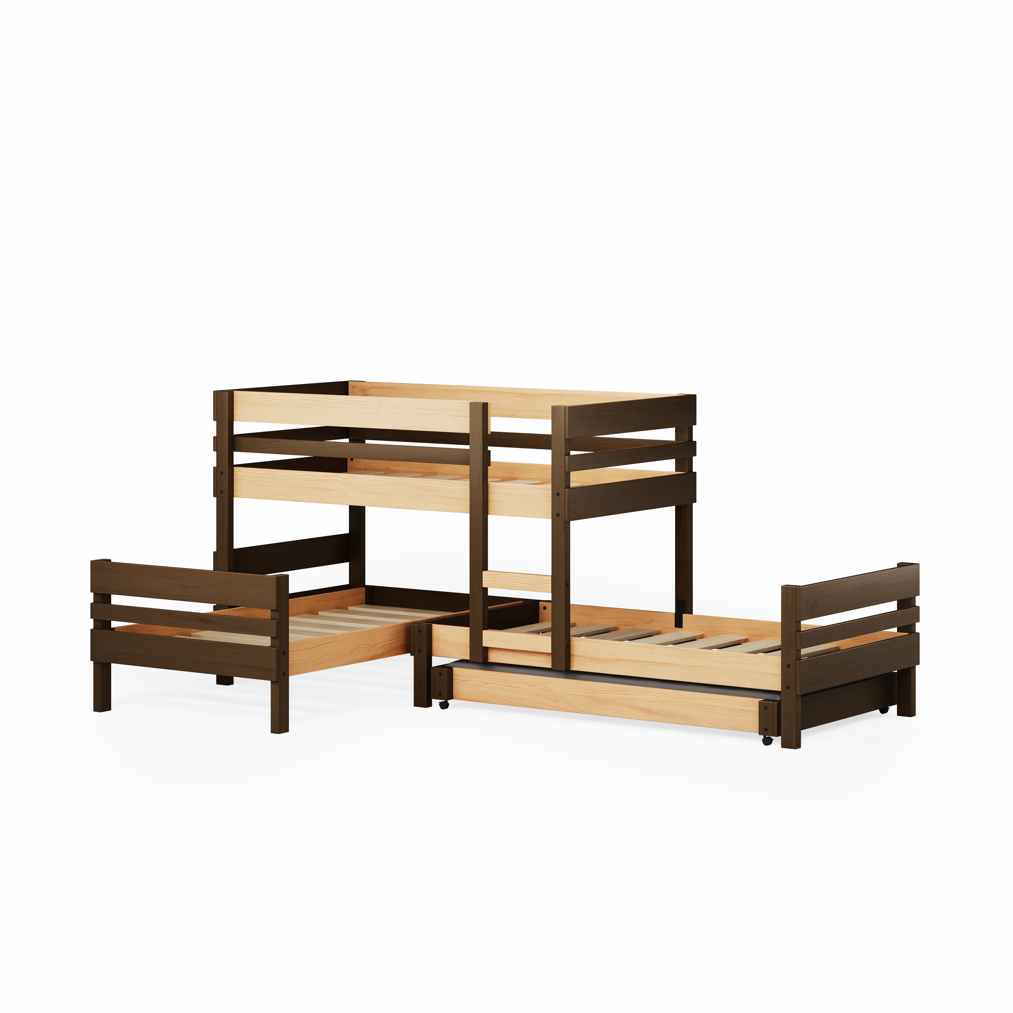 Lo-Line Long-Wall Bunk Bed with Standard Bed