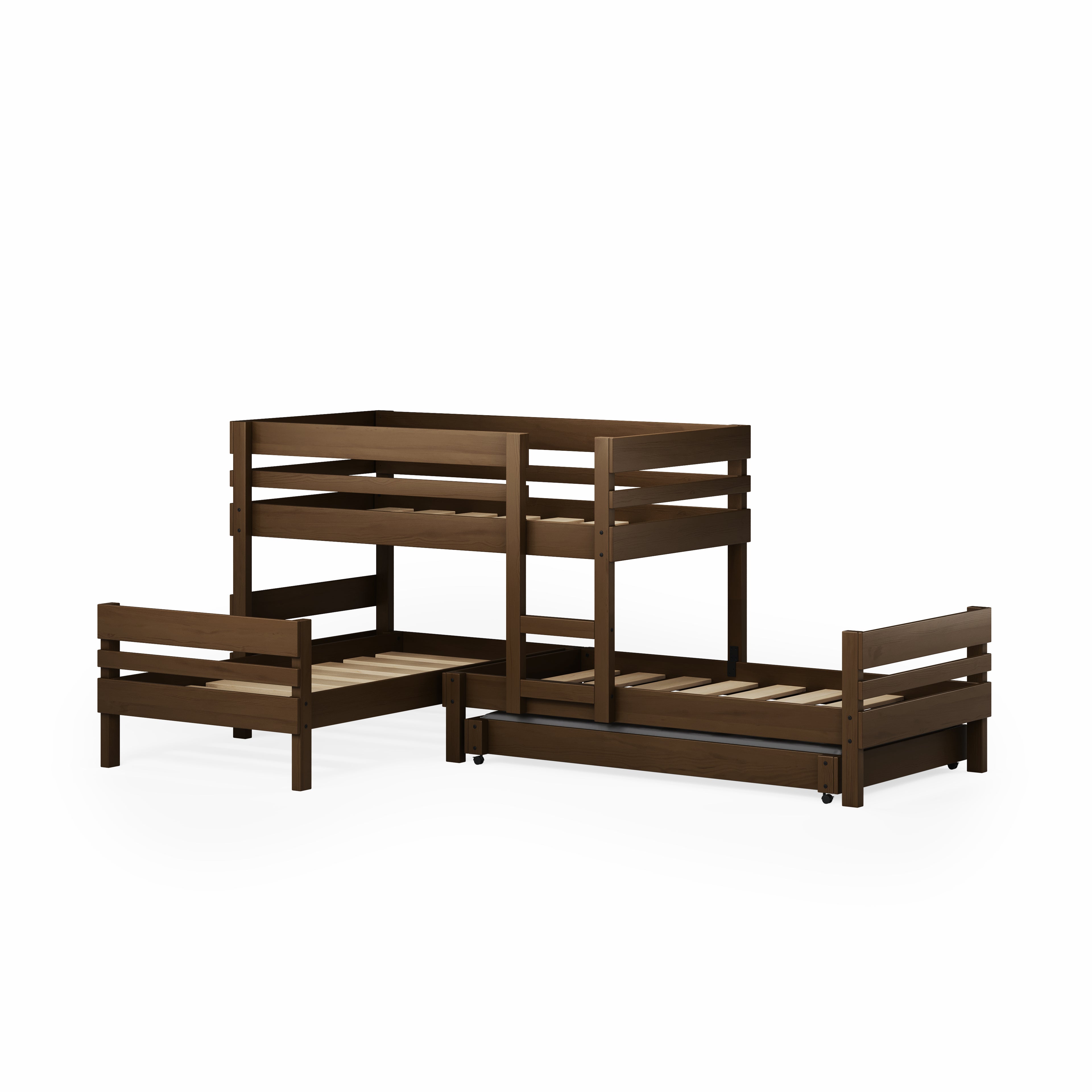 Lo-Line Long-Wall Bunk Bed with Standard Bed