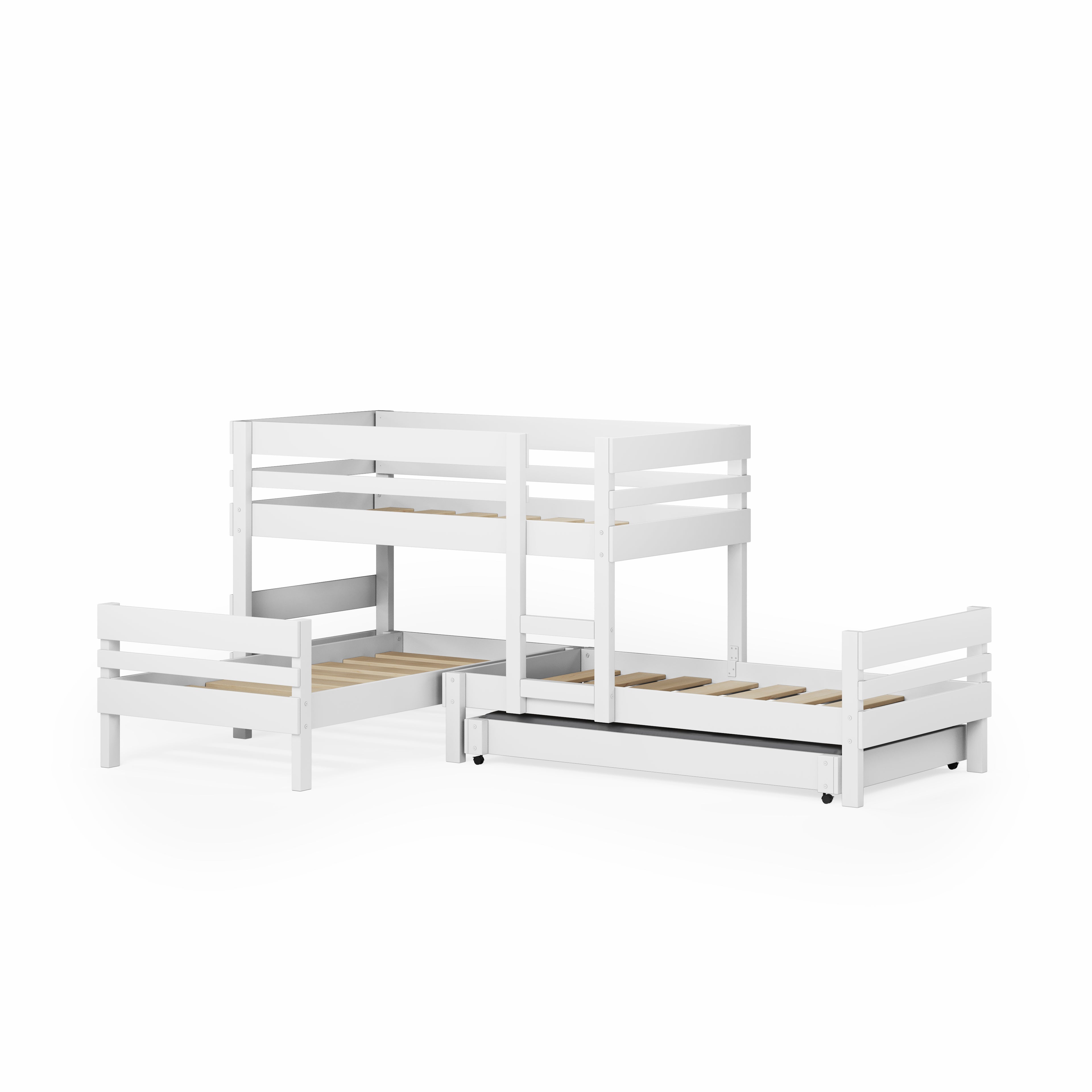 Lo-Line Long-Wall Bunk Bed with Standard Bed