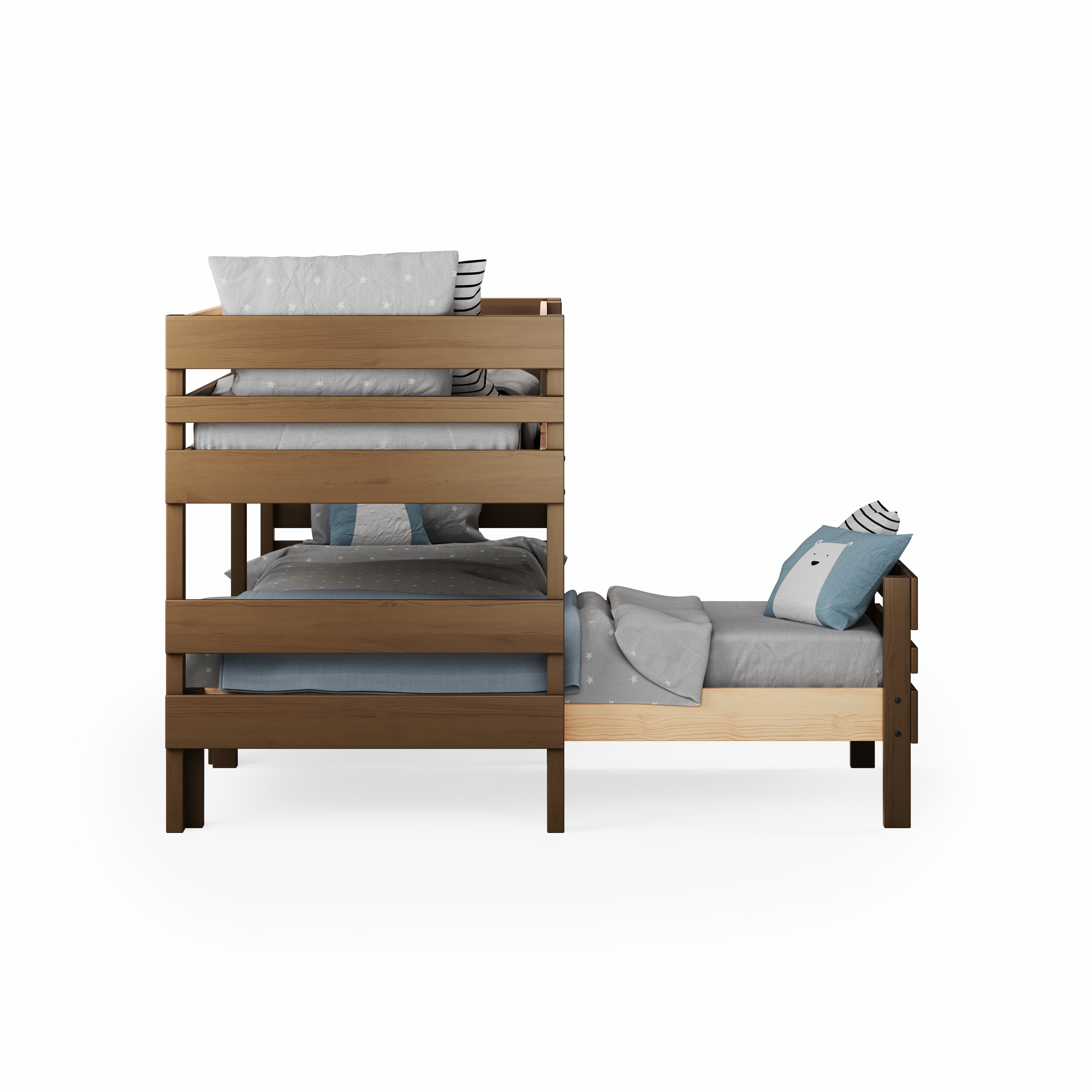 Lo-Line Long-Wall Bunk Bed with Standard Bed