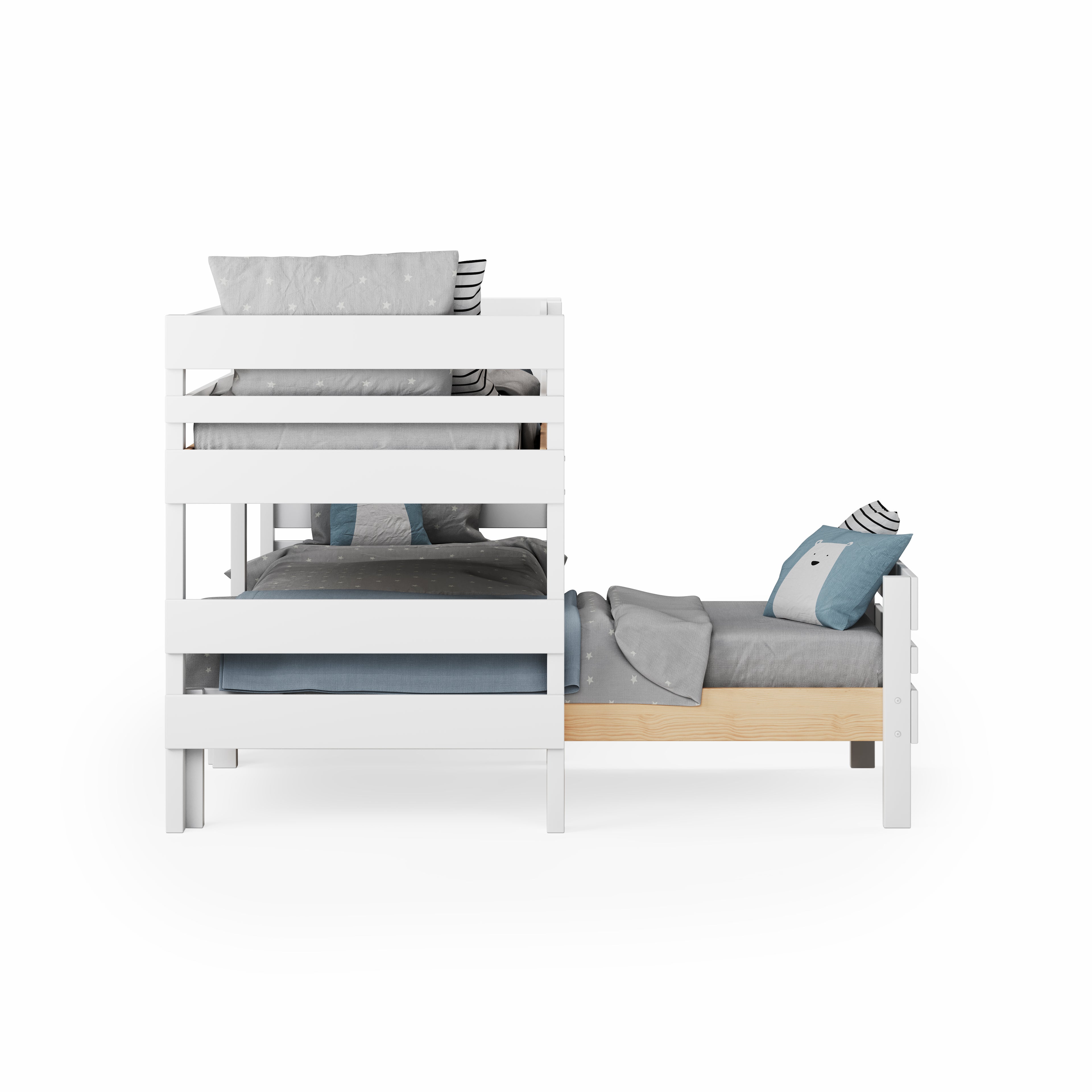 Lo-Line Long-Wall Bunk Bed with Standard Bed