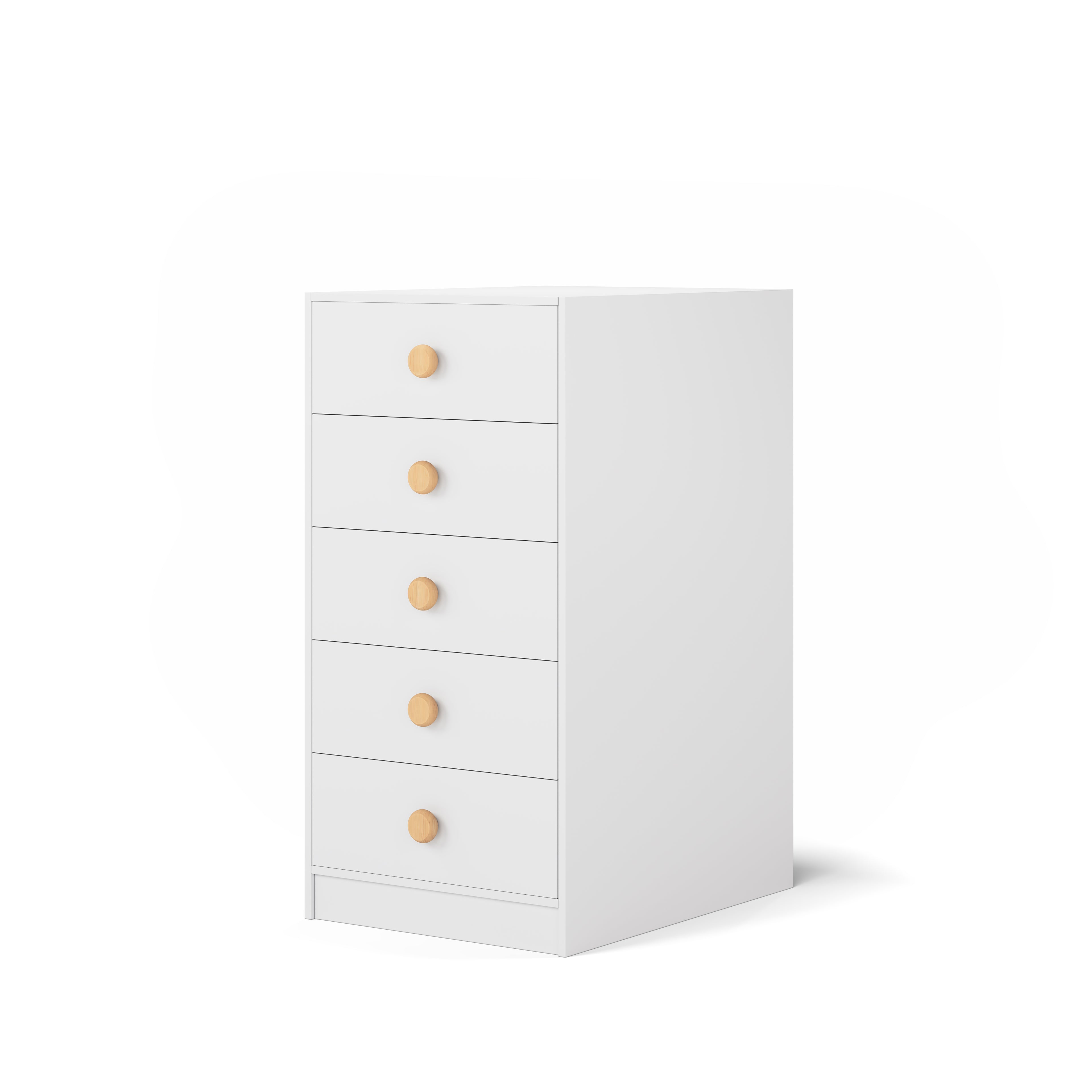 Great kids deep drawer storage chest in white and clear timber finish