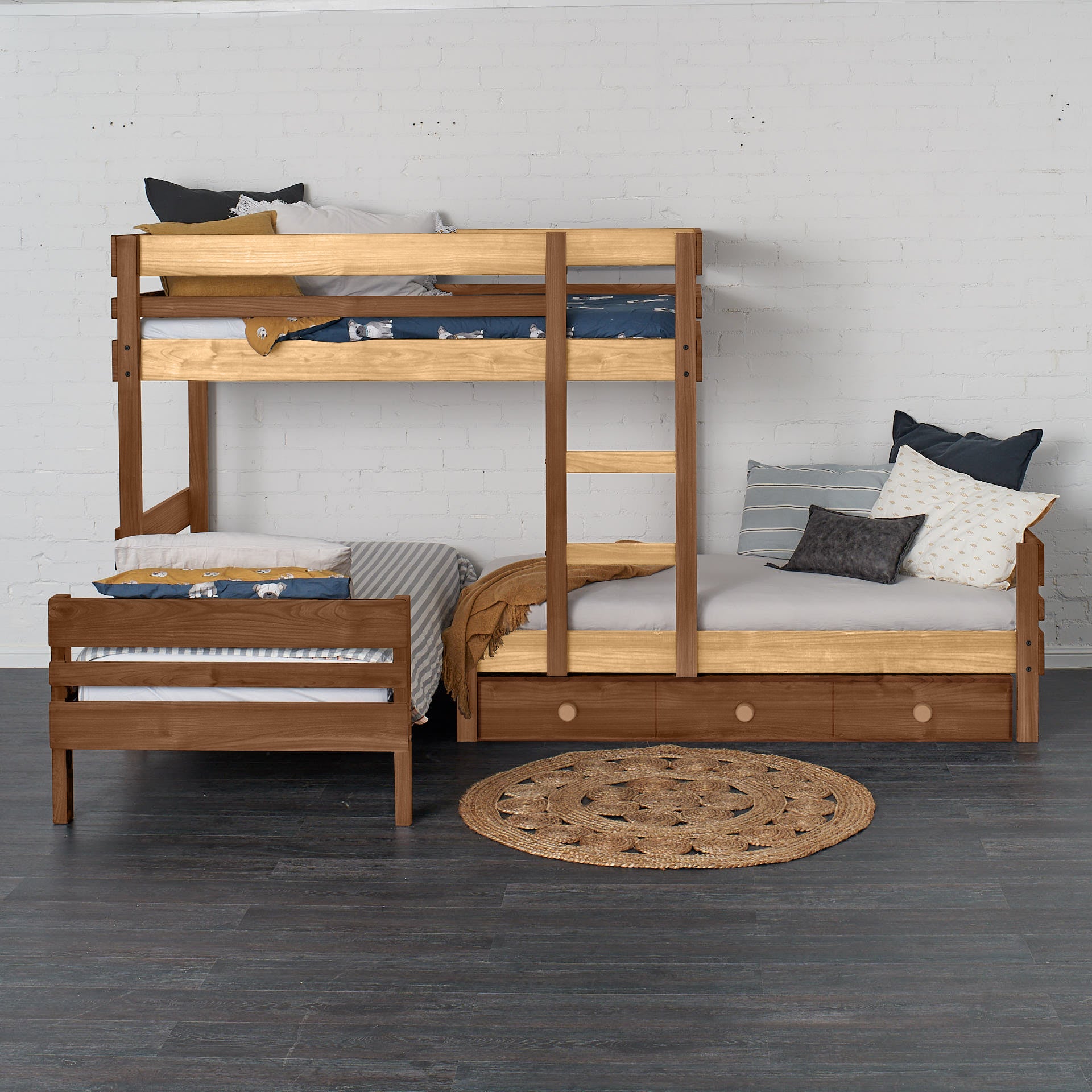 Mid-Line Long-Wall Bunk Bed with Standard Bed