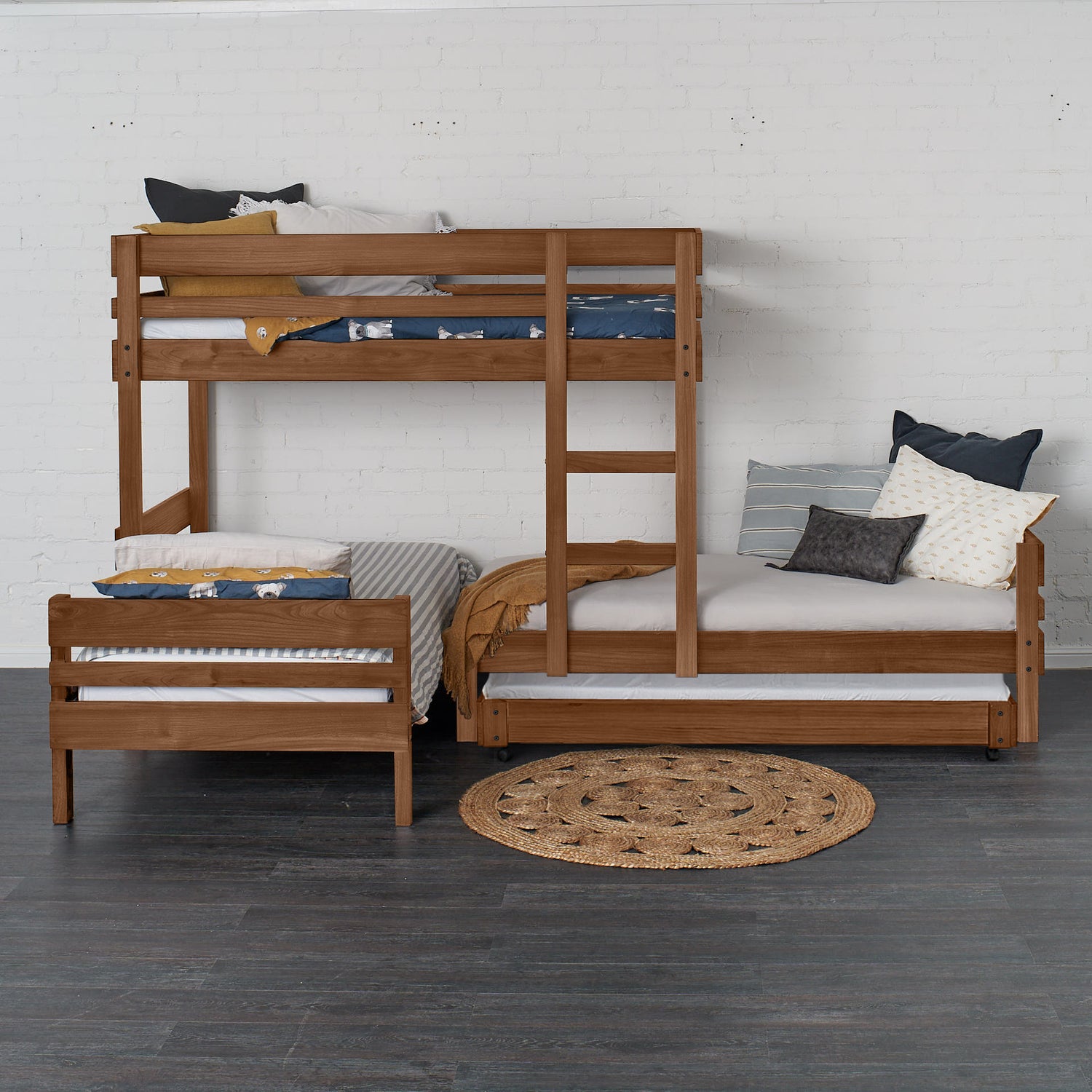 Mid-Line Long-Wall Bunk Bed with Standard Bed
