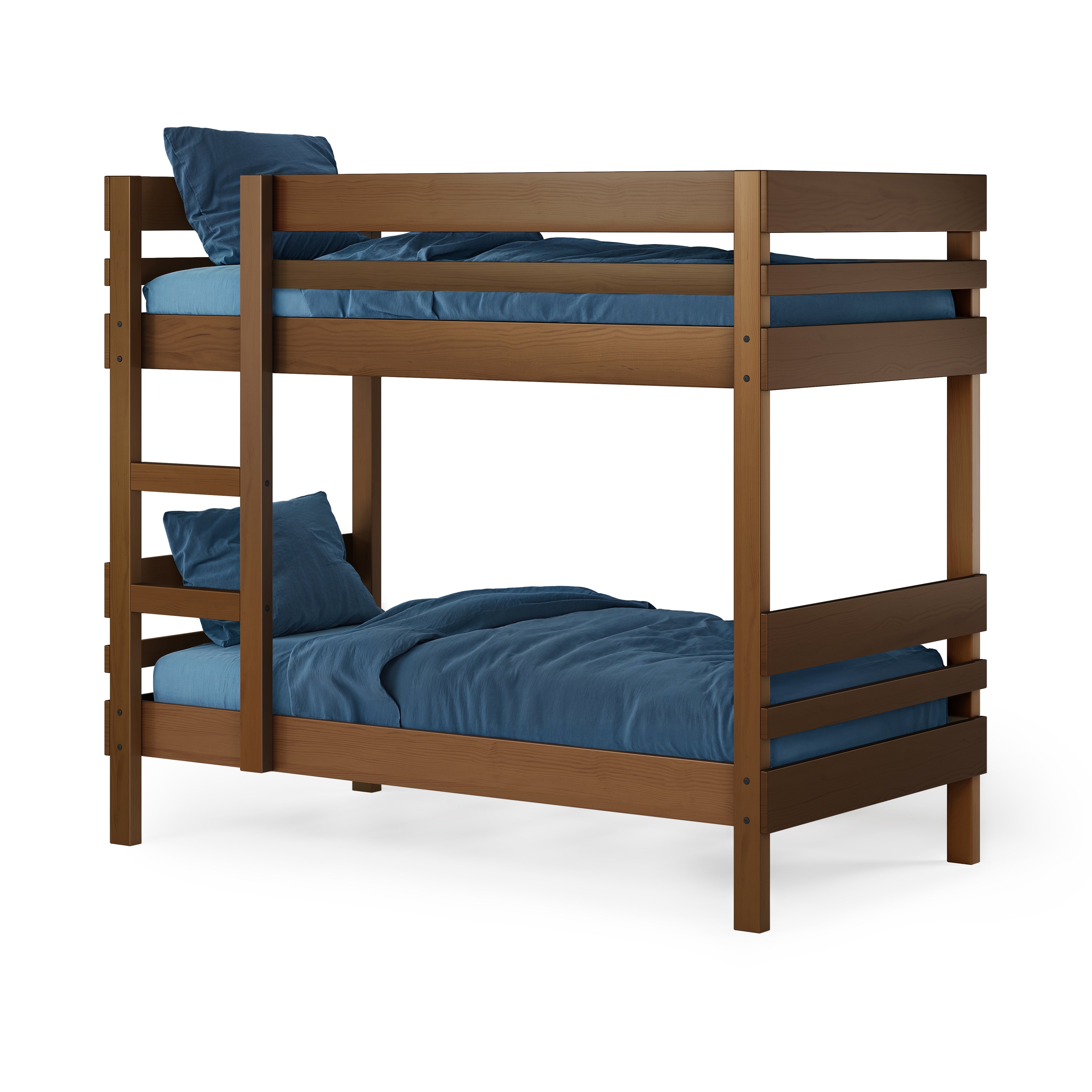 side ladder bunk bed angle view
