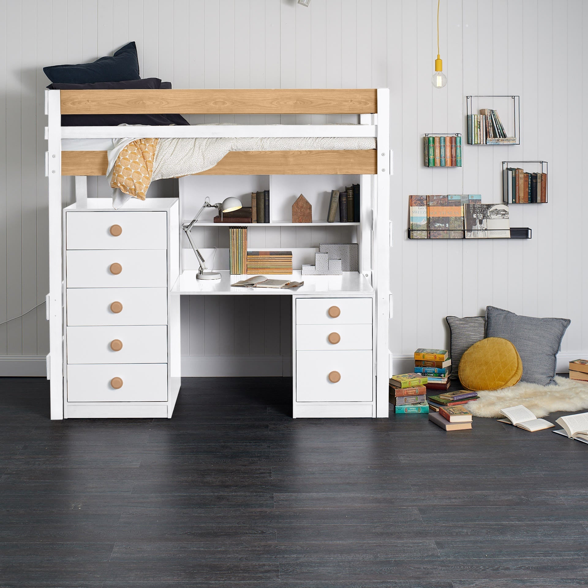 Loft Bed Bench Desk Space Saver