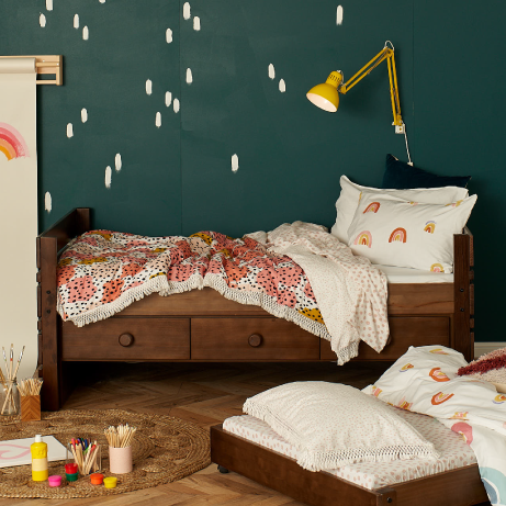 captain bed with trundle and drawers