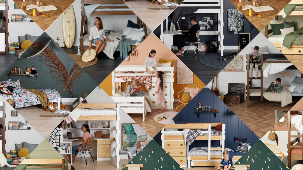 collage of bunkers bunk bed and loft bed options