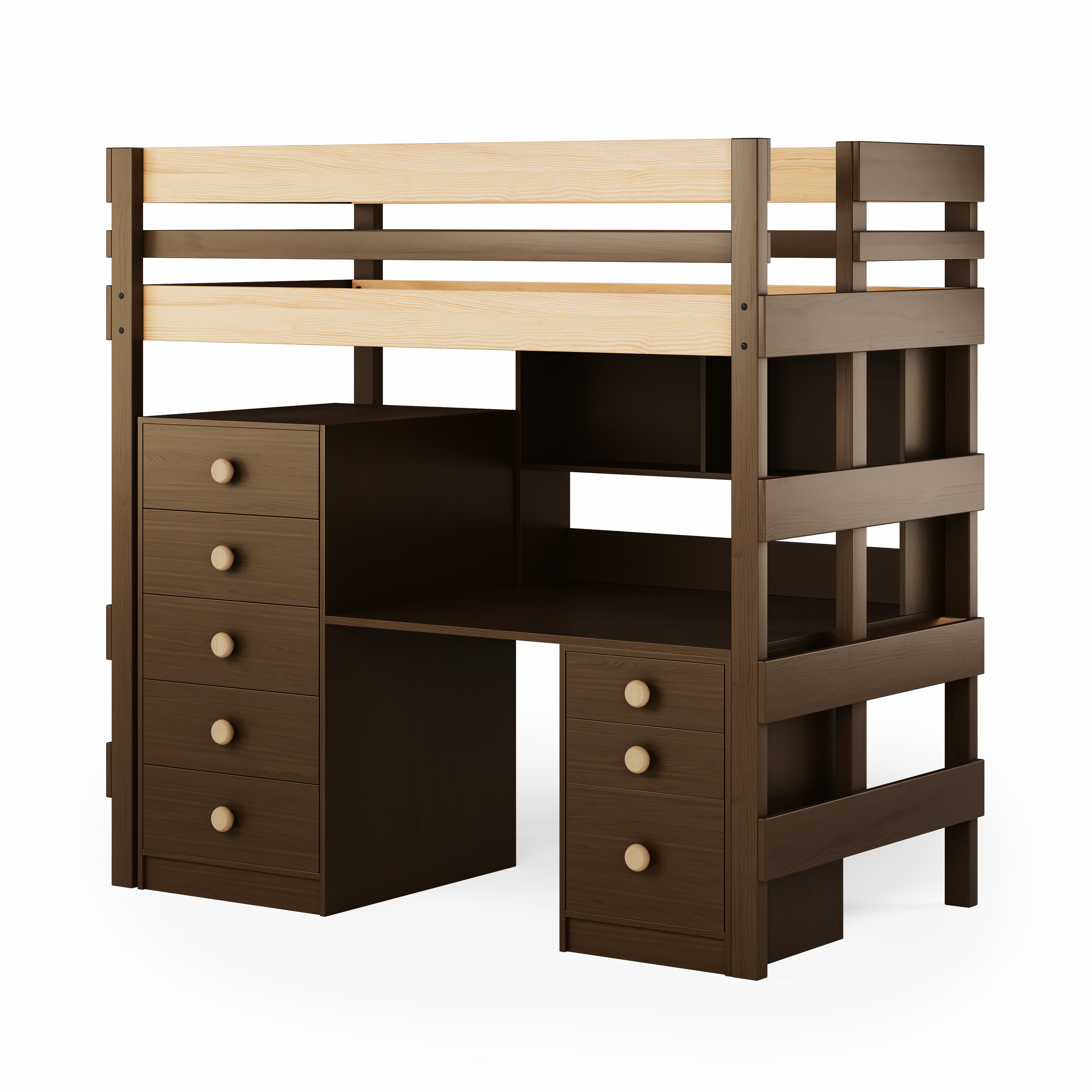 Loft Bed Bench Desk Space Saver