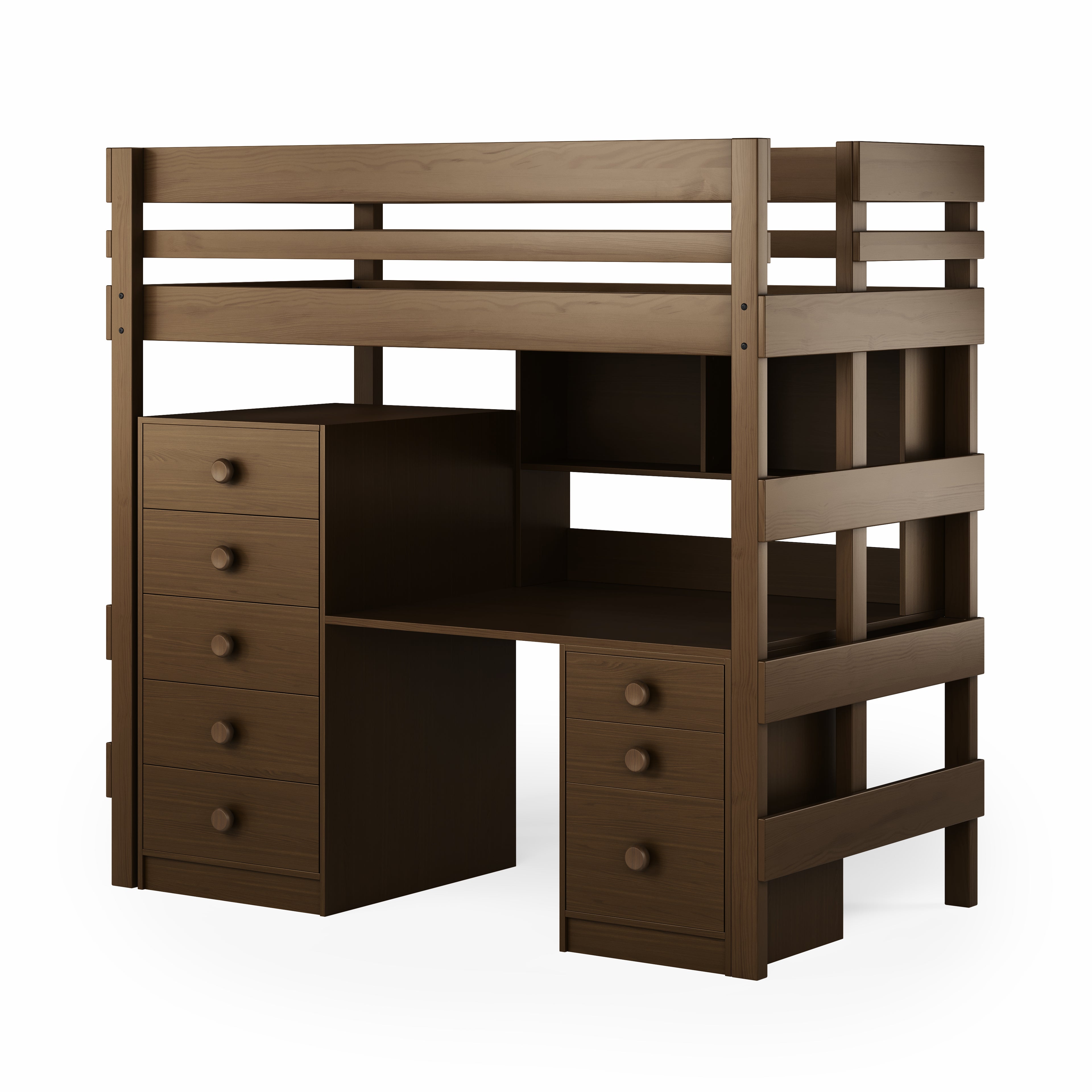 Loft Bed Bench Desk Space Saver