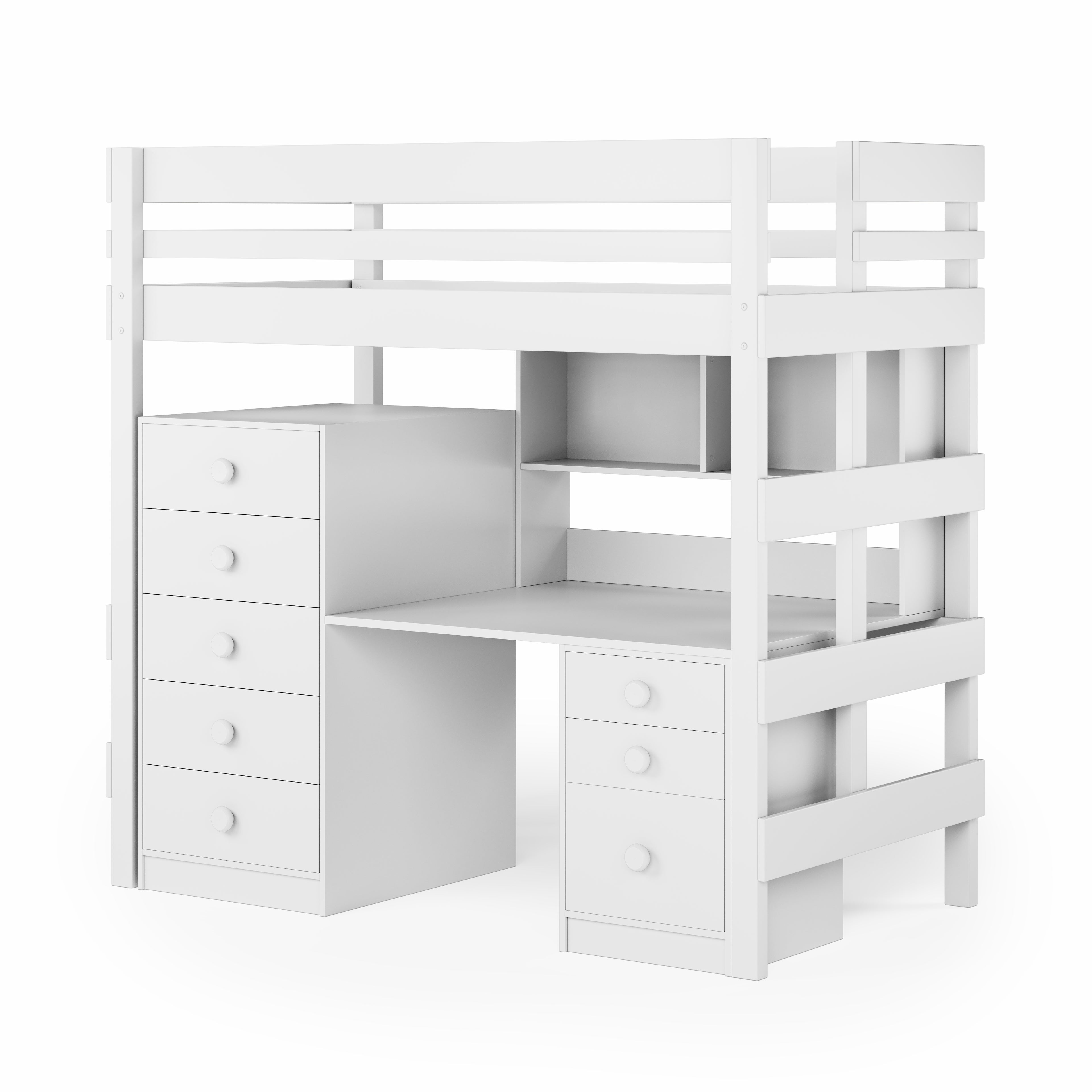 Loft Bed Bench Desk Space Saver