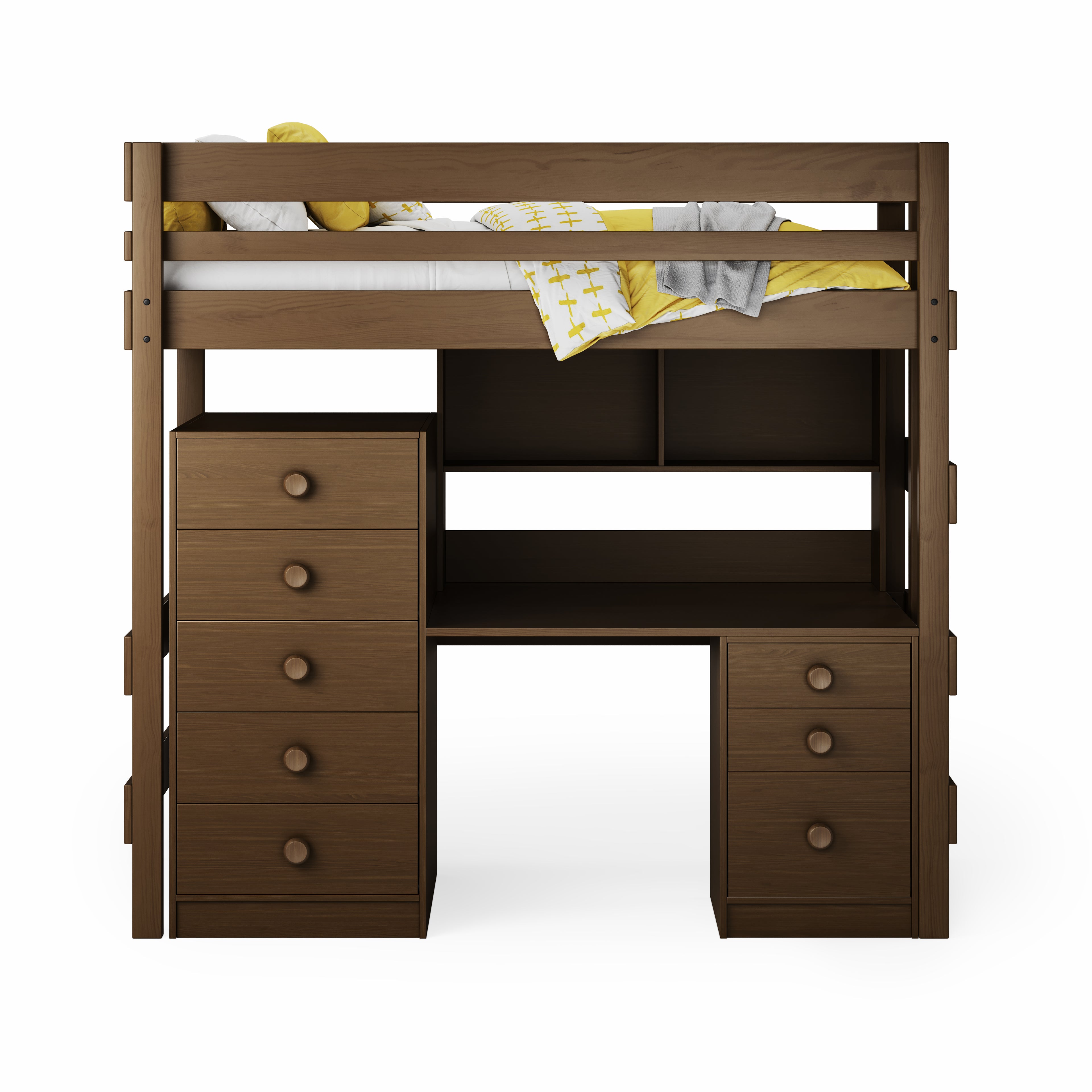 Loft Bed Bench Desk Space Saver