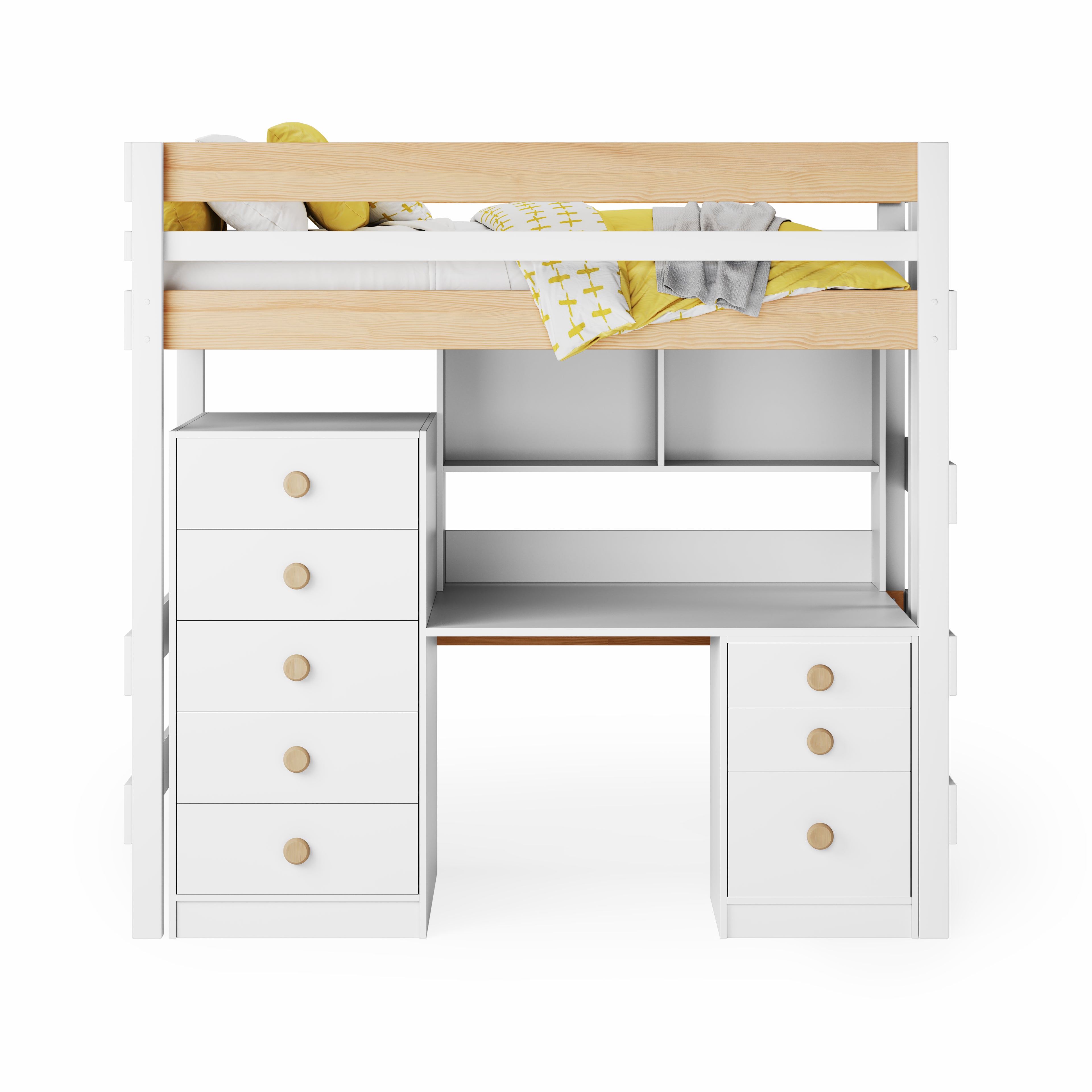 Loft Bed Bench Desk Space Saver