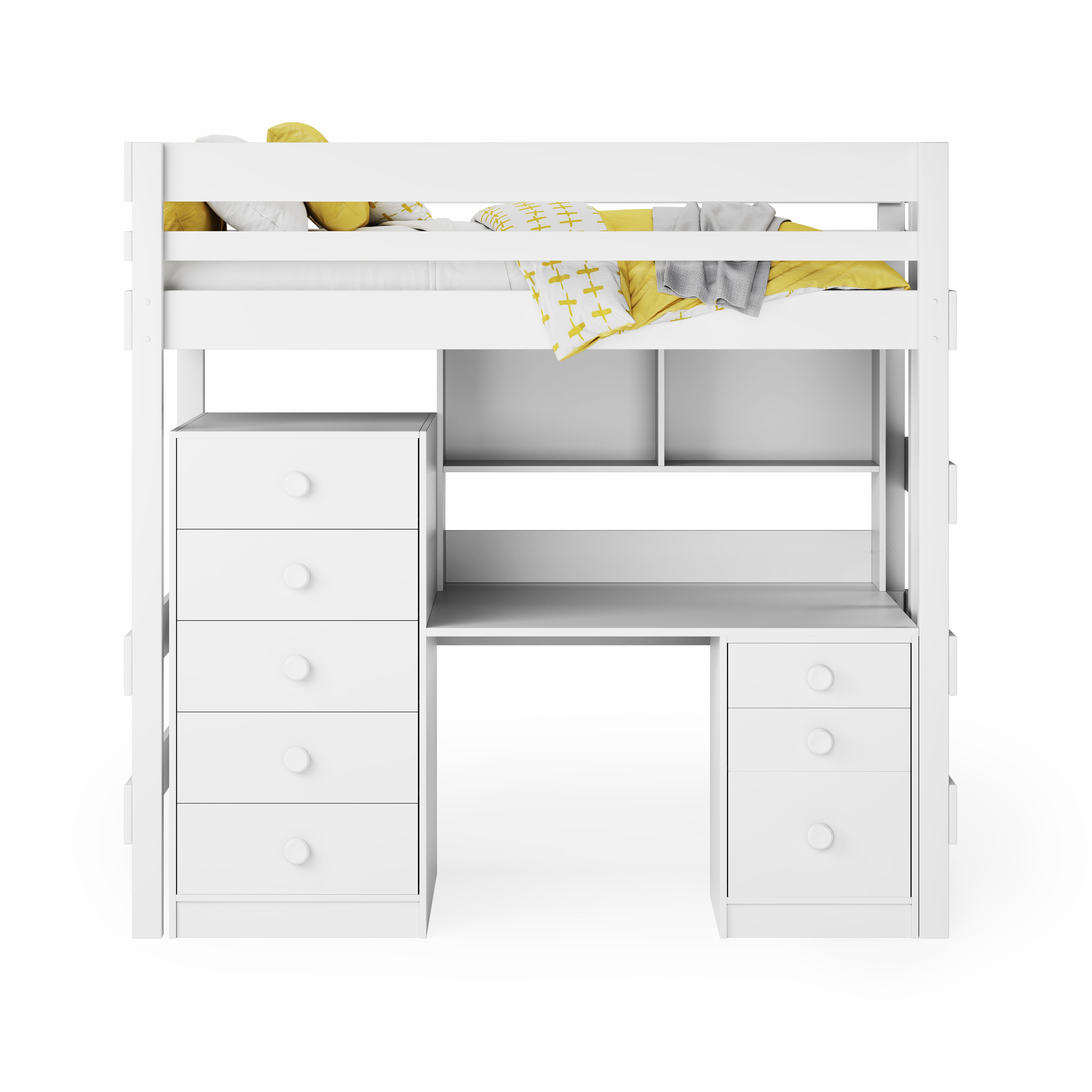Loft Bed Bench Desk Space Saver