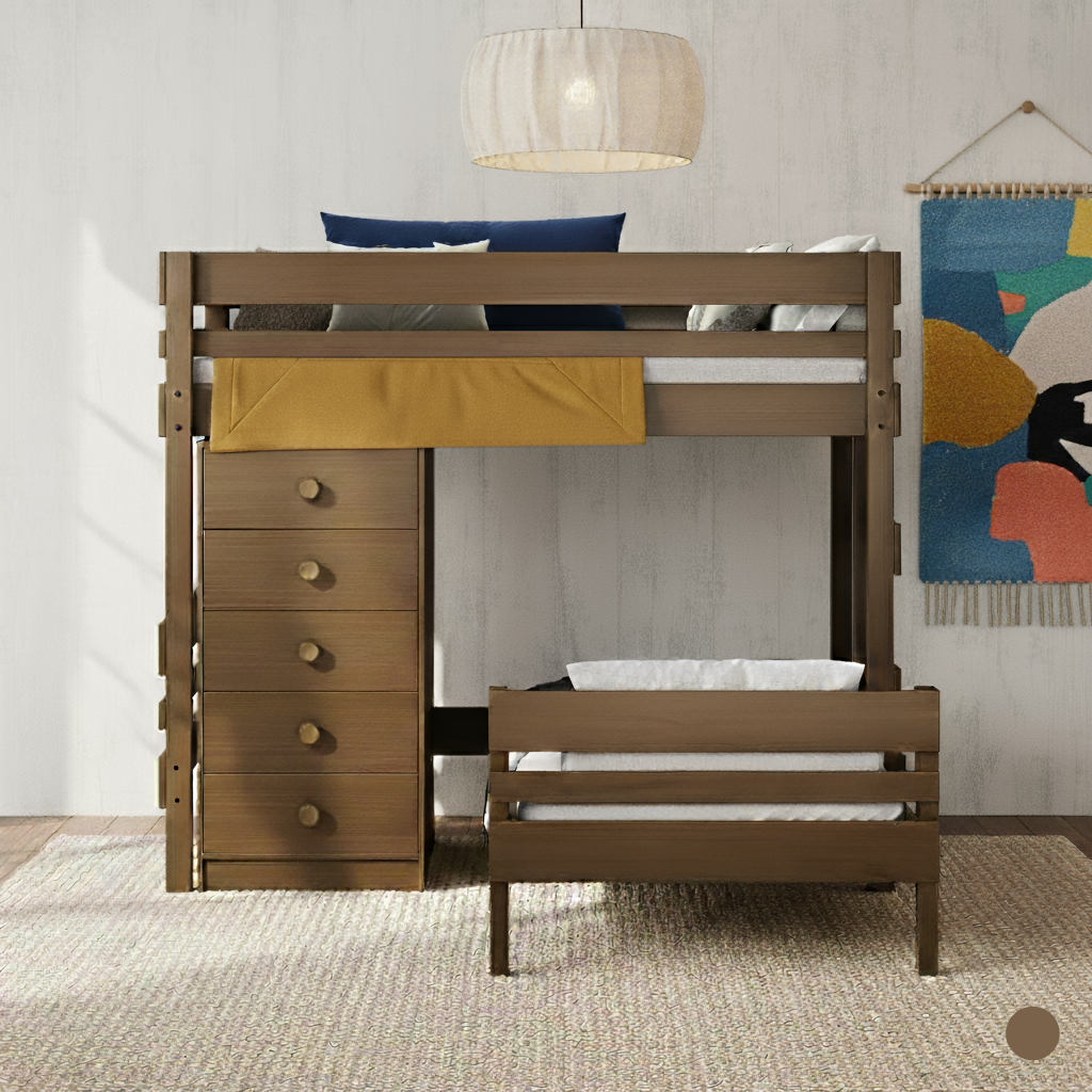 Wooden bunk bed with chest in light Adelaide bedroom setting
