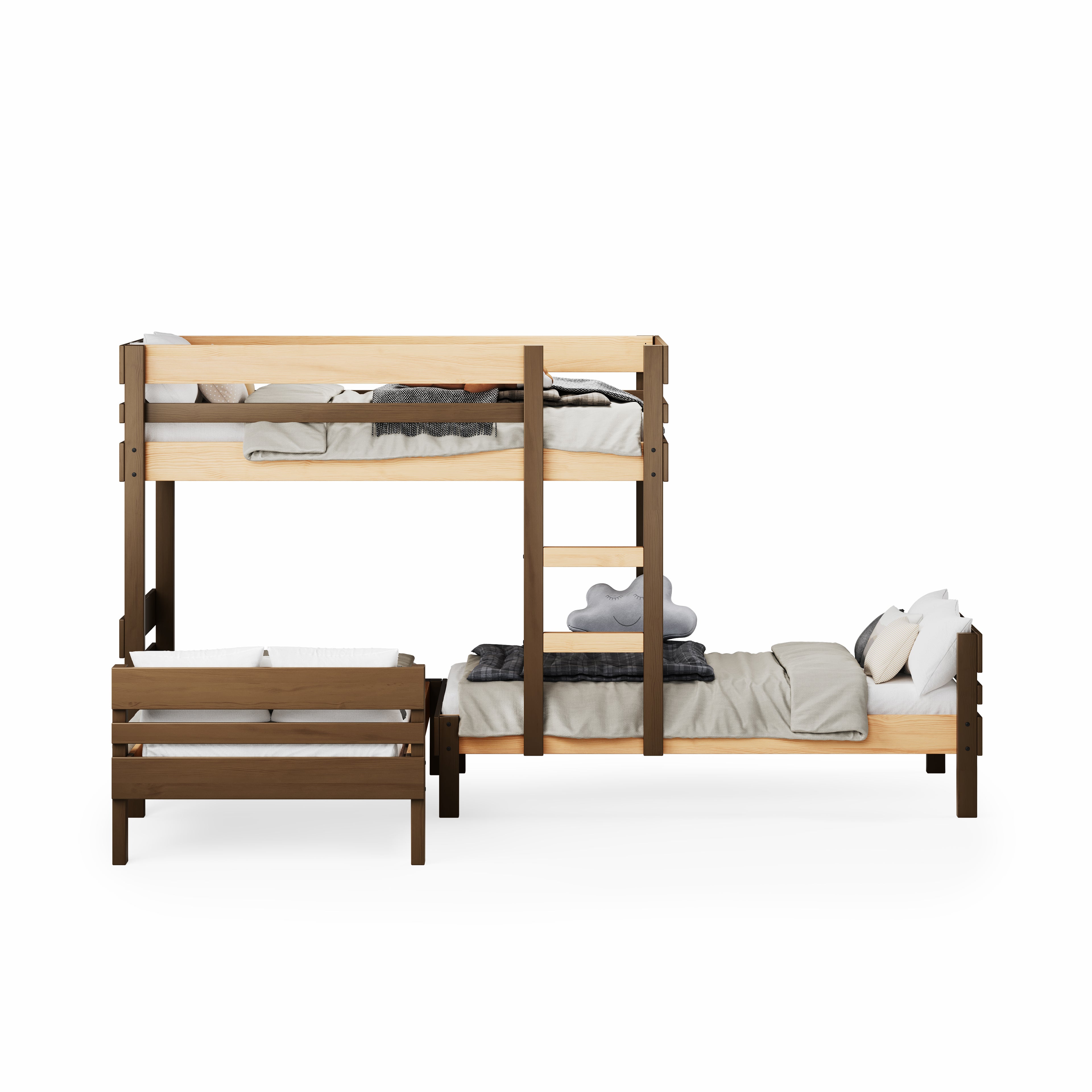 Mid-Line Long-Wall Bunk Bed with Standard Bed