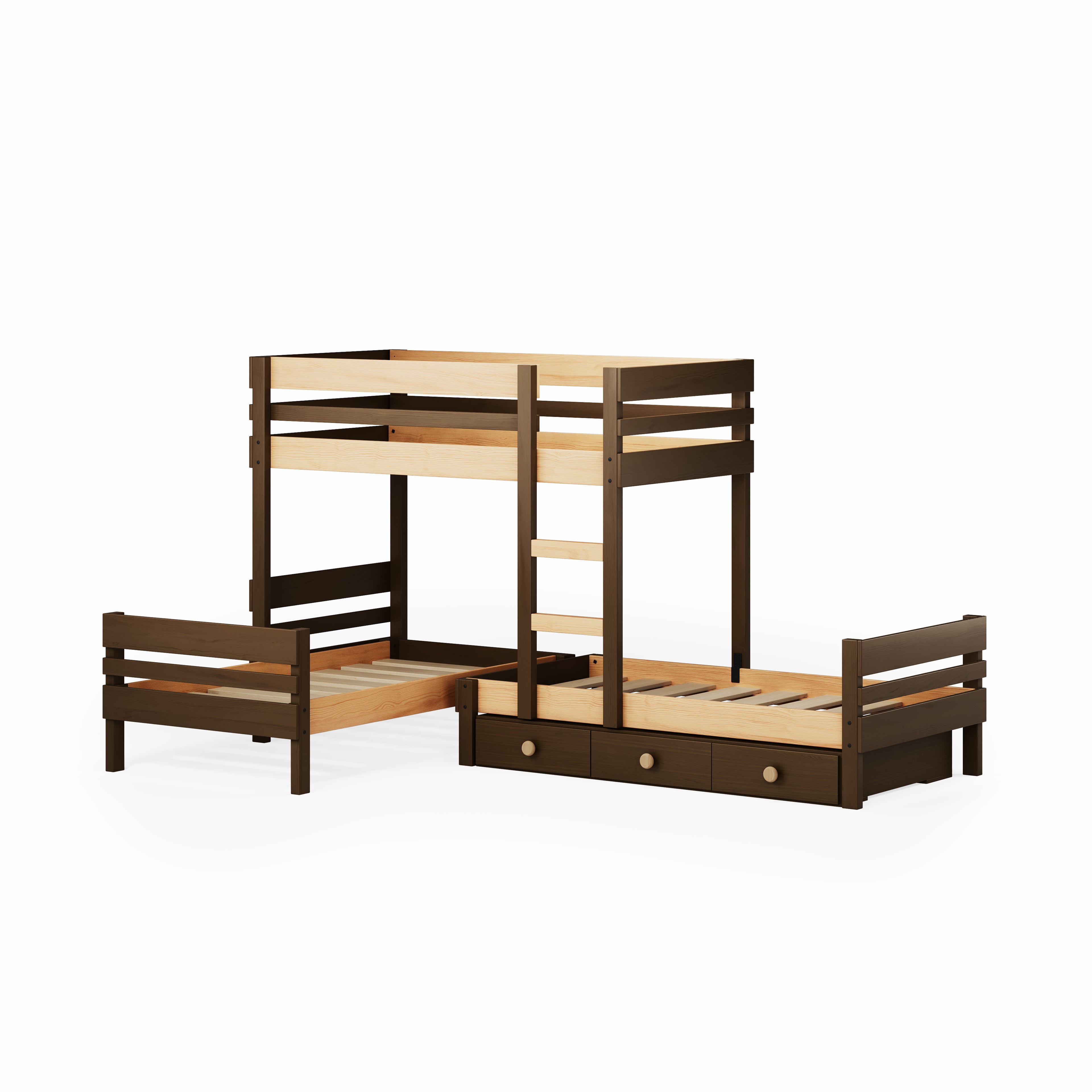 Mid-Line Long-Wall Bunk Bed with Standard Bed