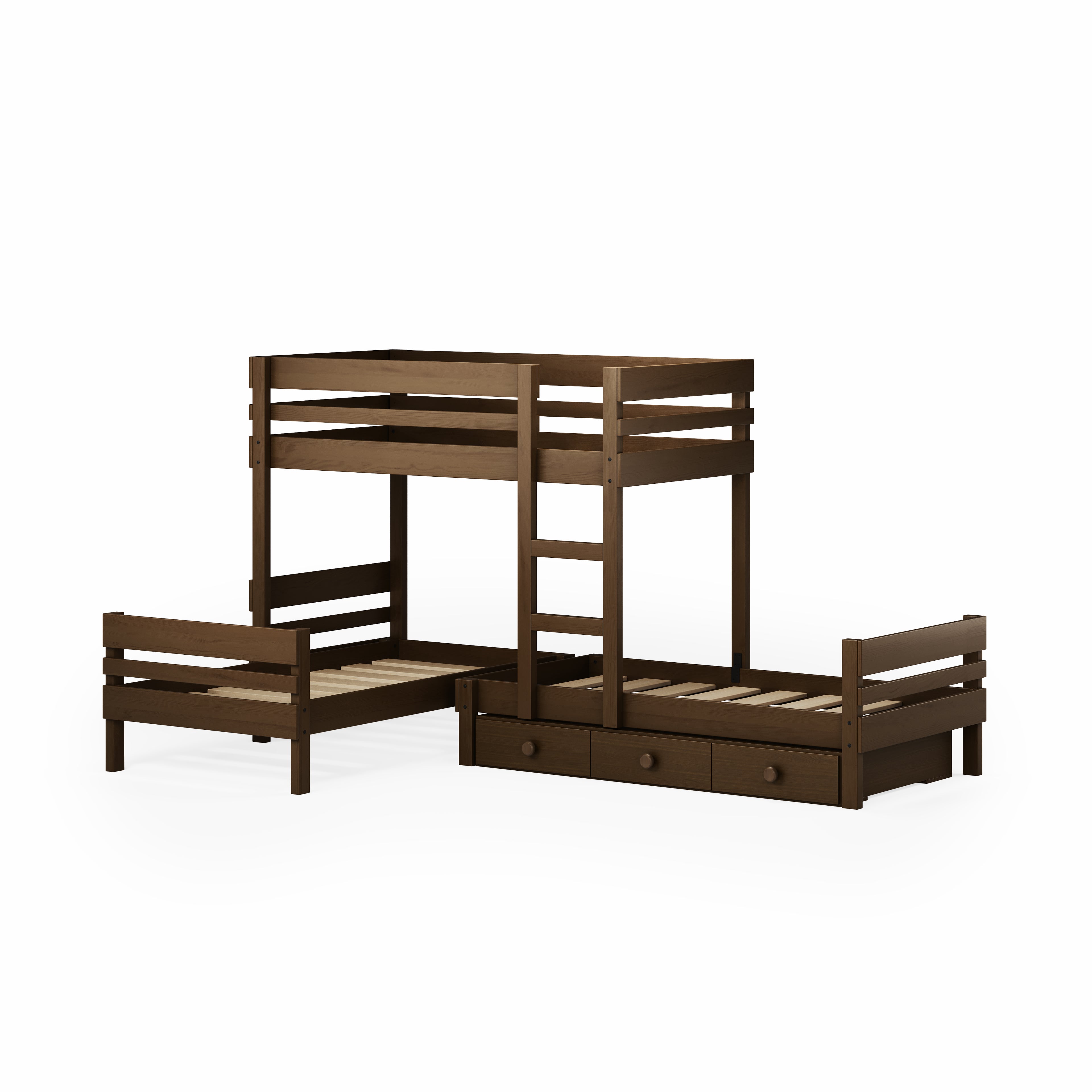 Mid-Line Long-Wall Bunk Bed with Standard Bed