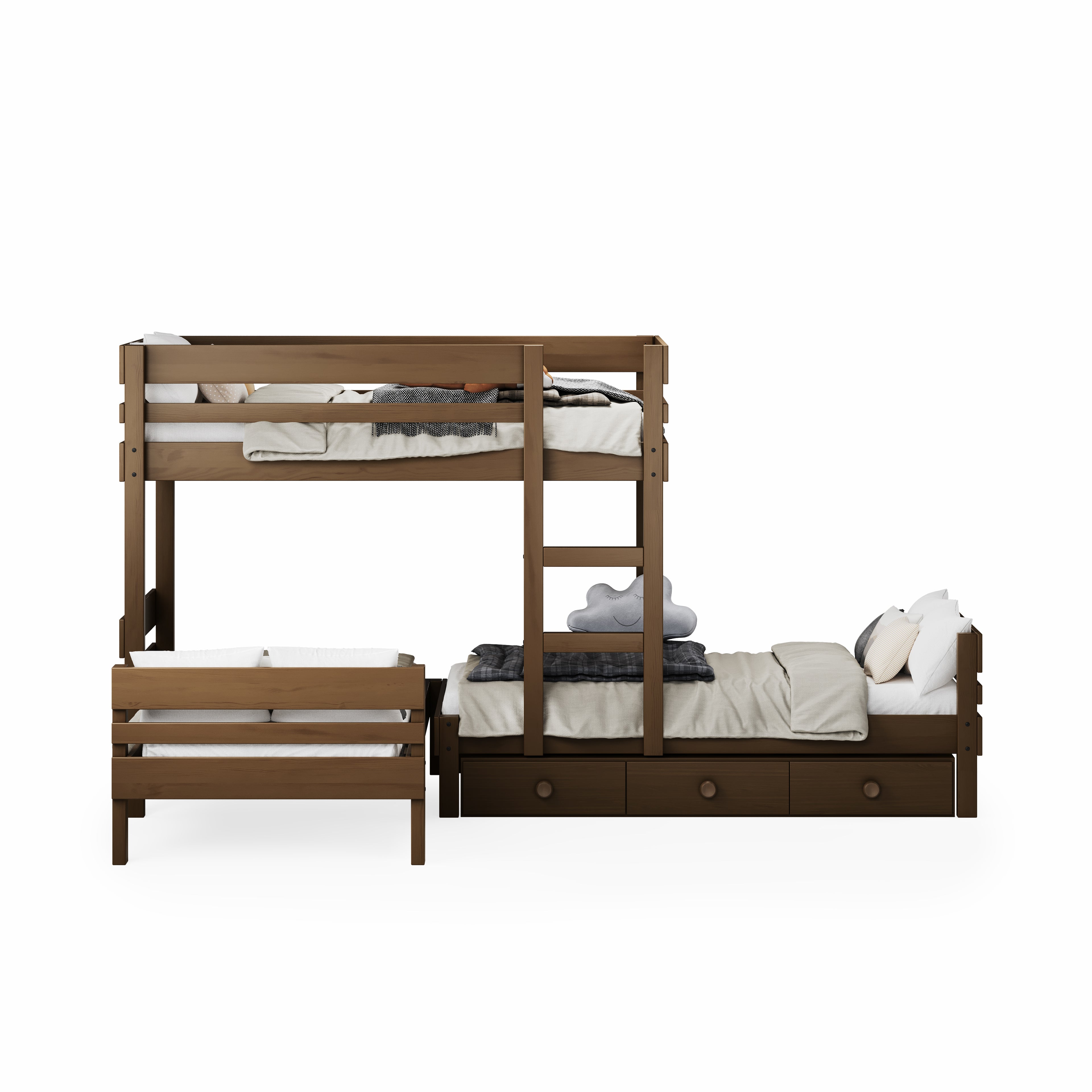Mid-Line Long-Wall Bunk Bed with Standard Bed