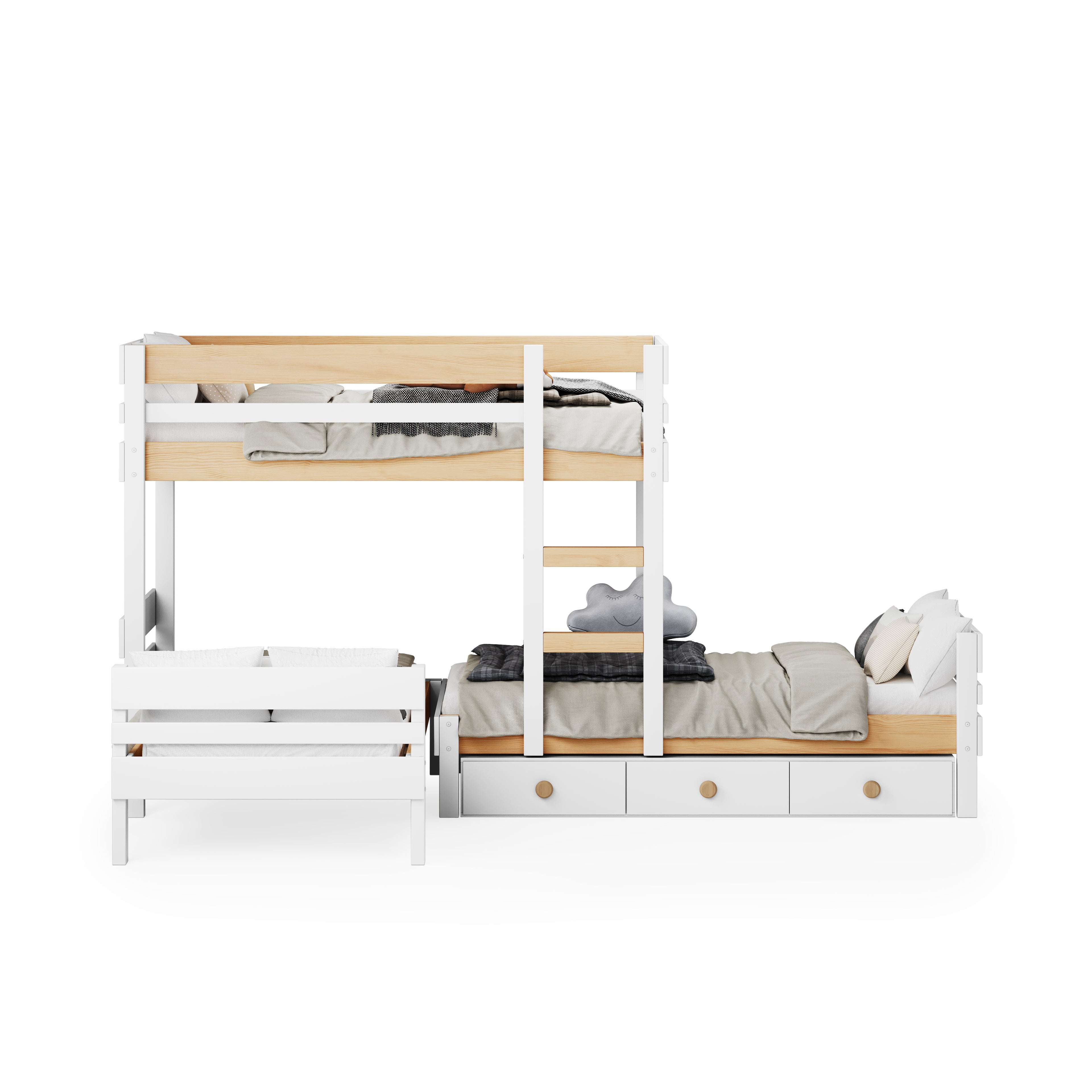Mid-Line Long-Wall Bunk Bed with Standard Bed
