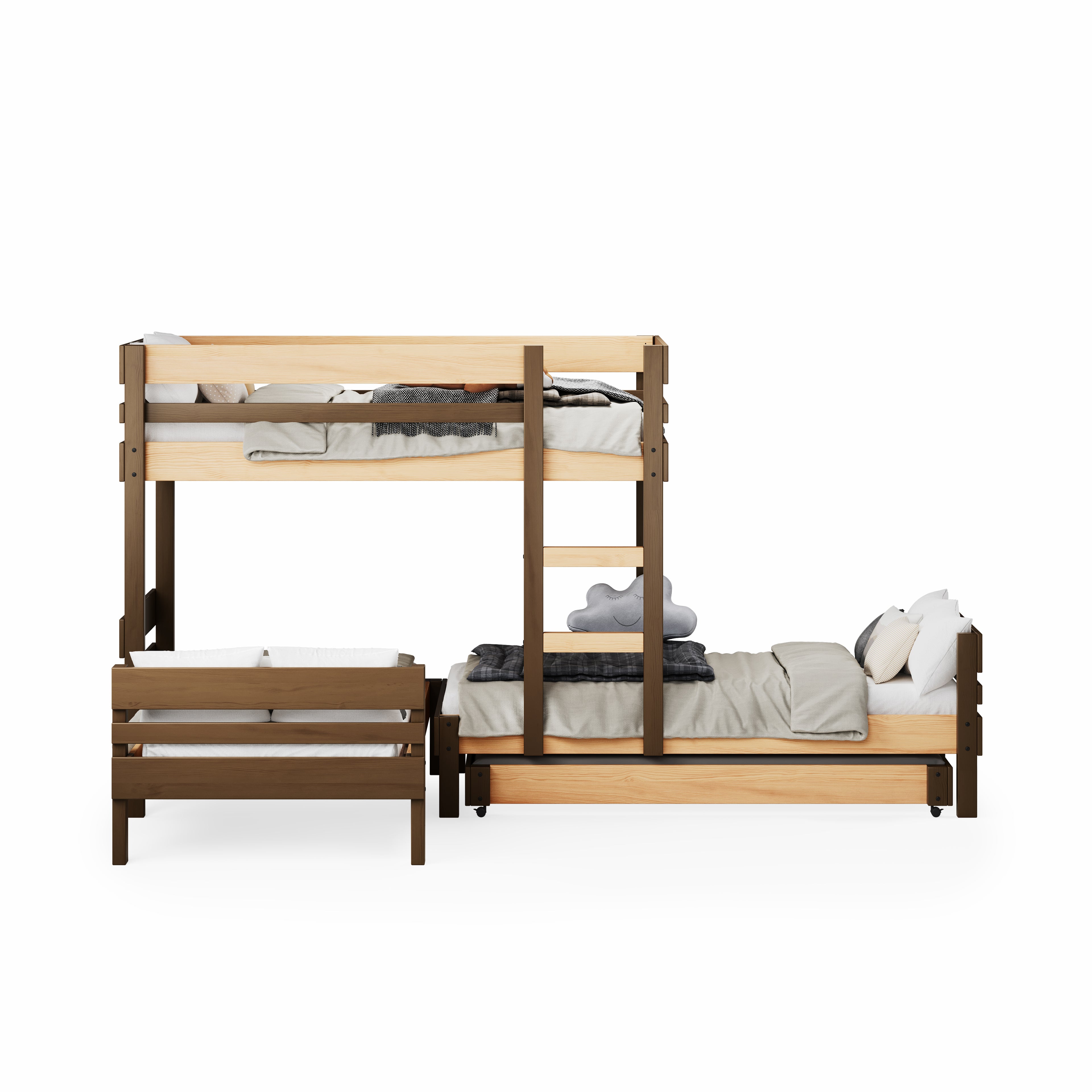 Mid-Line Long-Wall Bunk Bed with Standard Bed