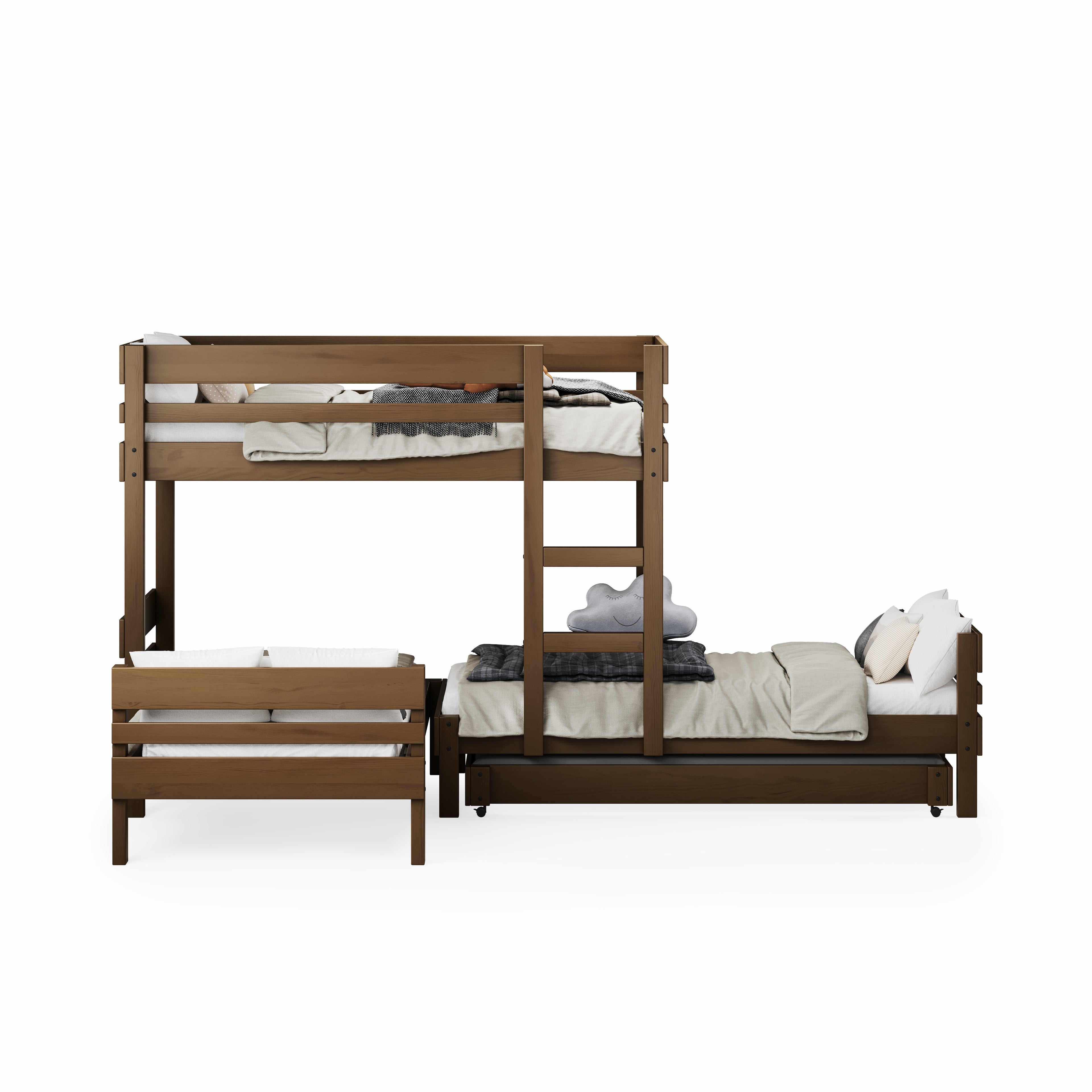 Mid-Line Long-Wall Bunk Bed with Standard Bed