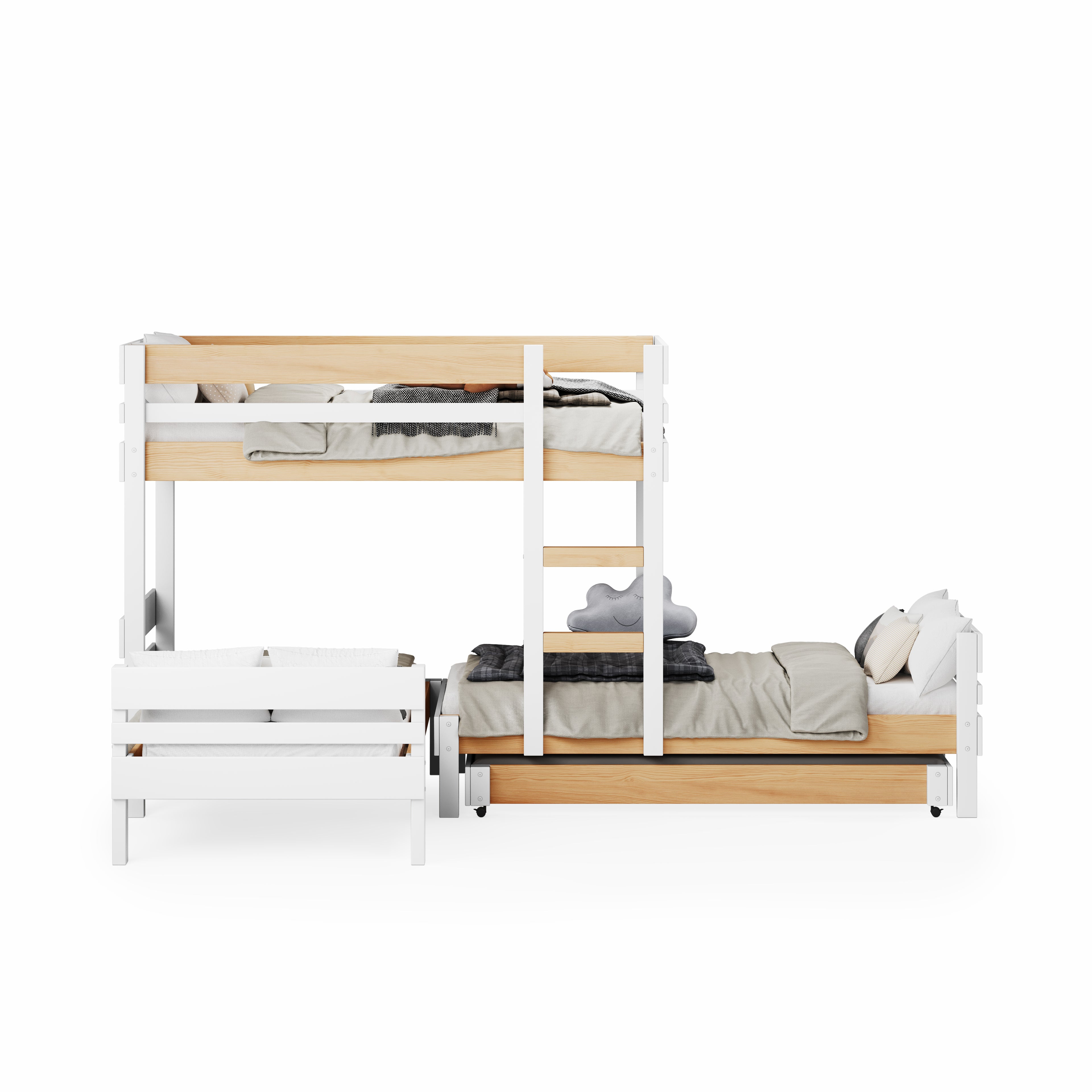 Mid-Line Long-Wall Bunk Bed with Standard Bed