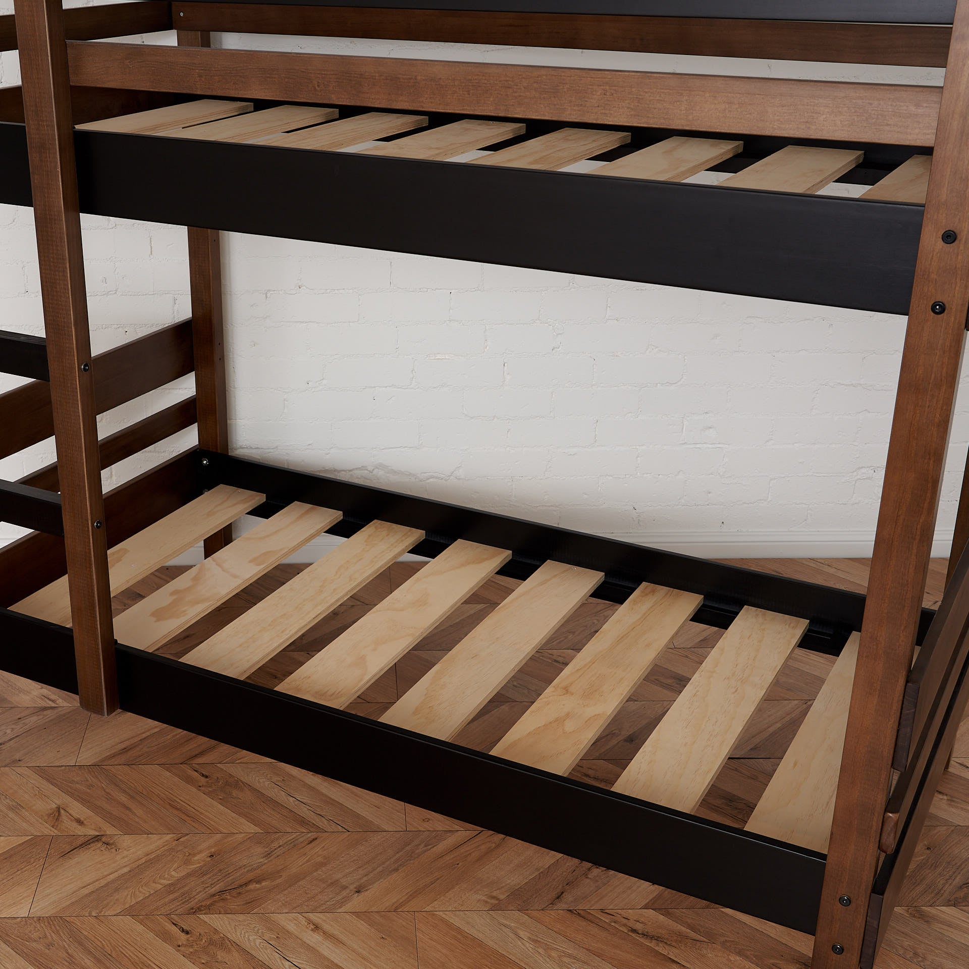 slat base close up side ladder access bunk bed single size