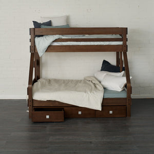 single over double bunk bed with under bed storage drawers