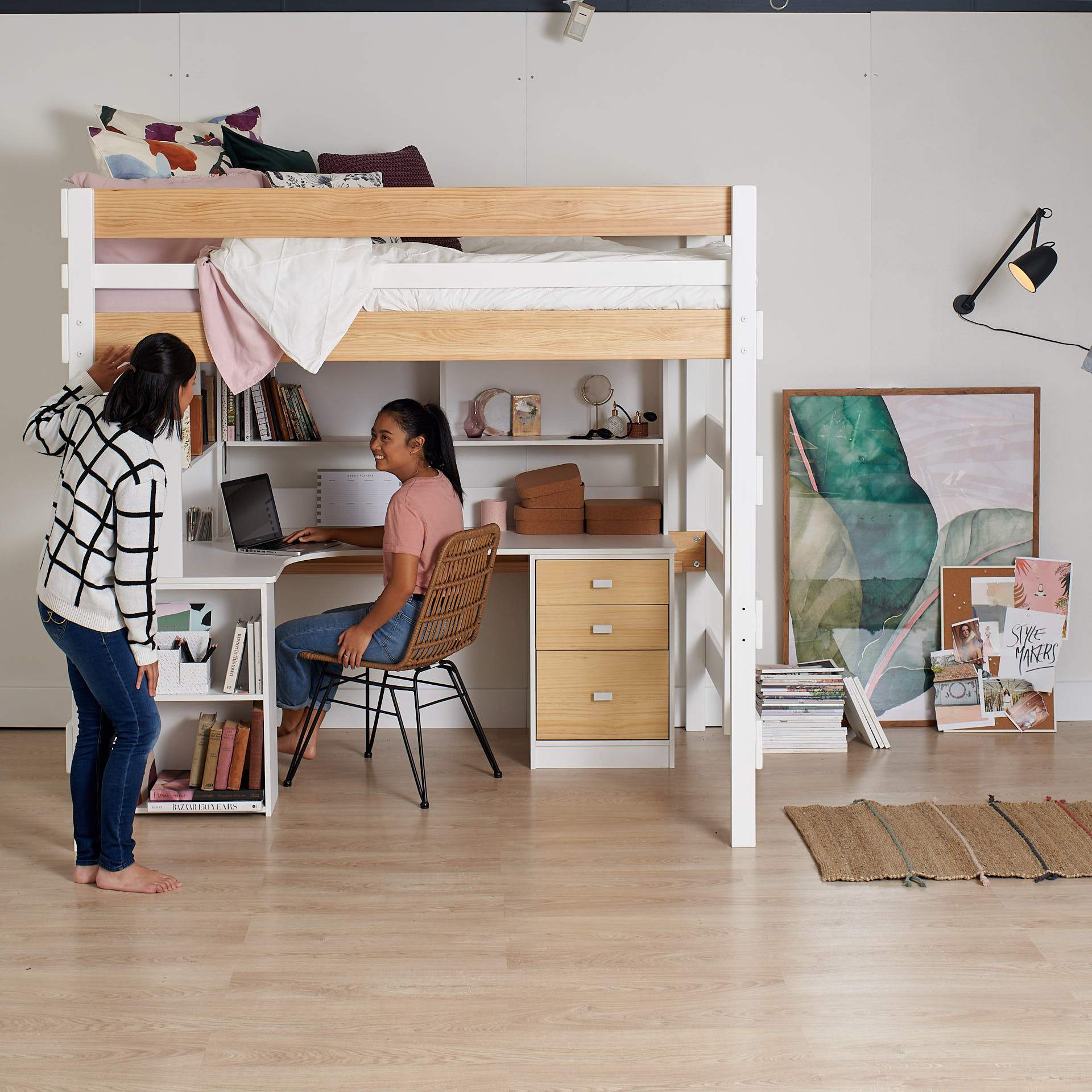 Great under Double Loft study desk